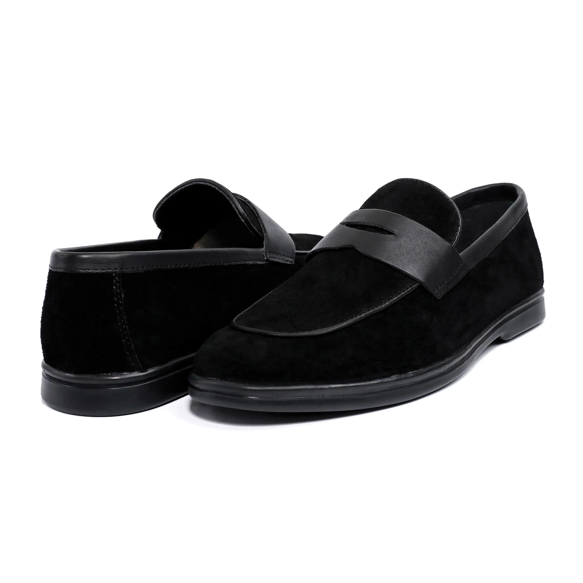 BLACK SUEDE LEATHER LOAFERS - Image 5