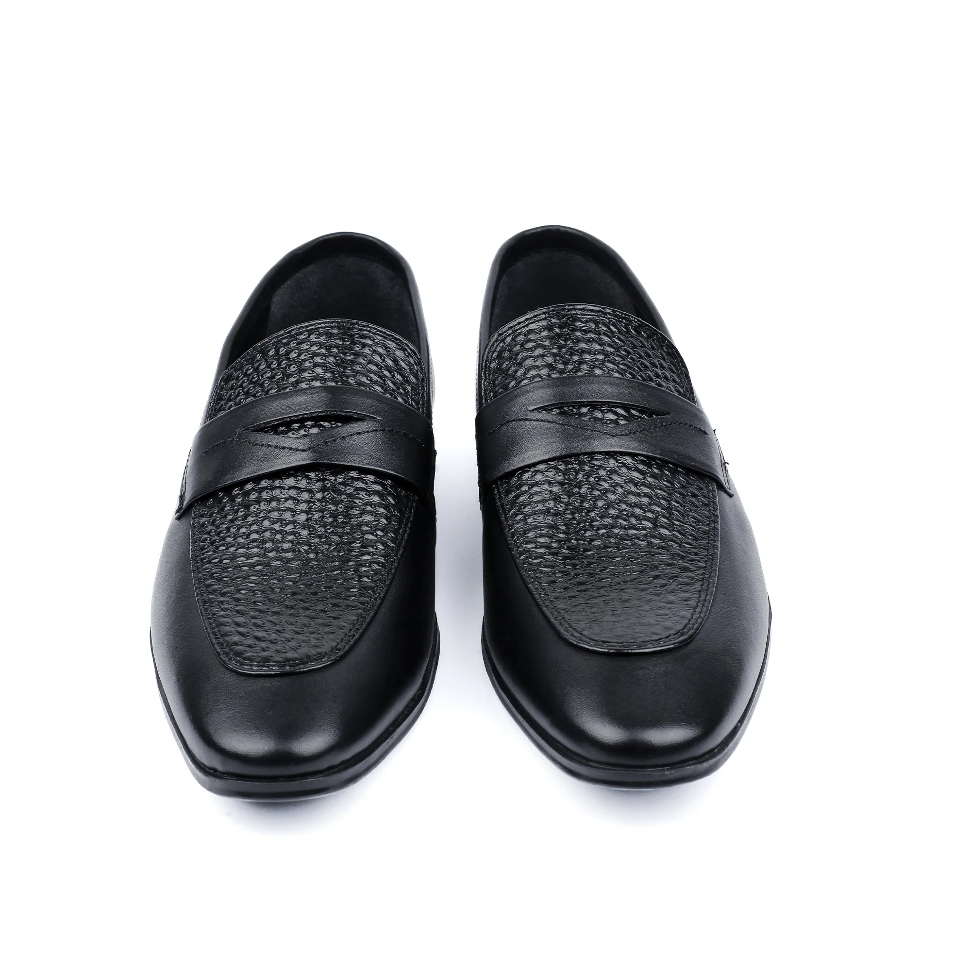BLACK SPLIT LEATHER SHOES - Image 3