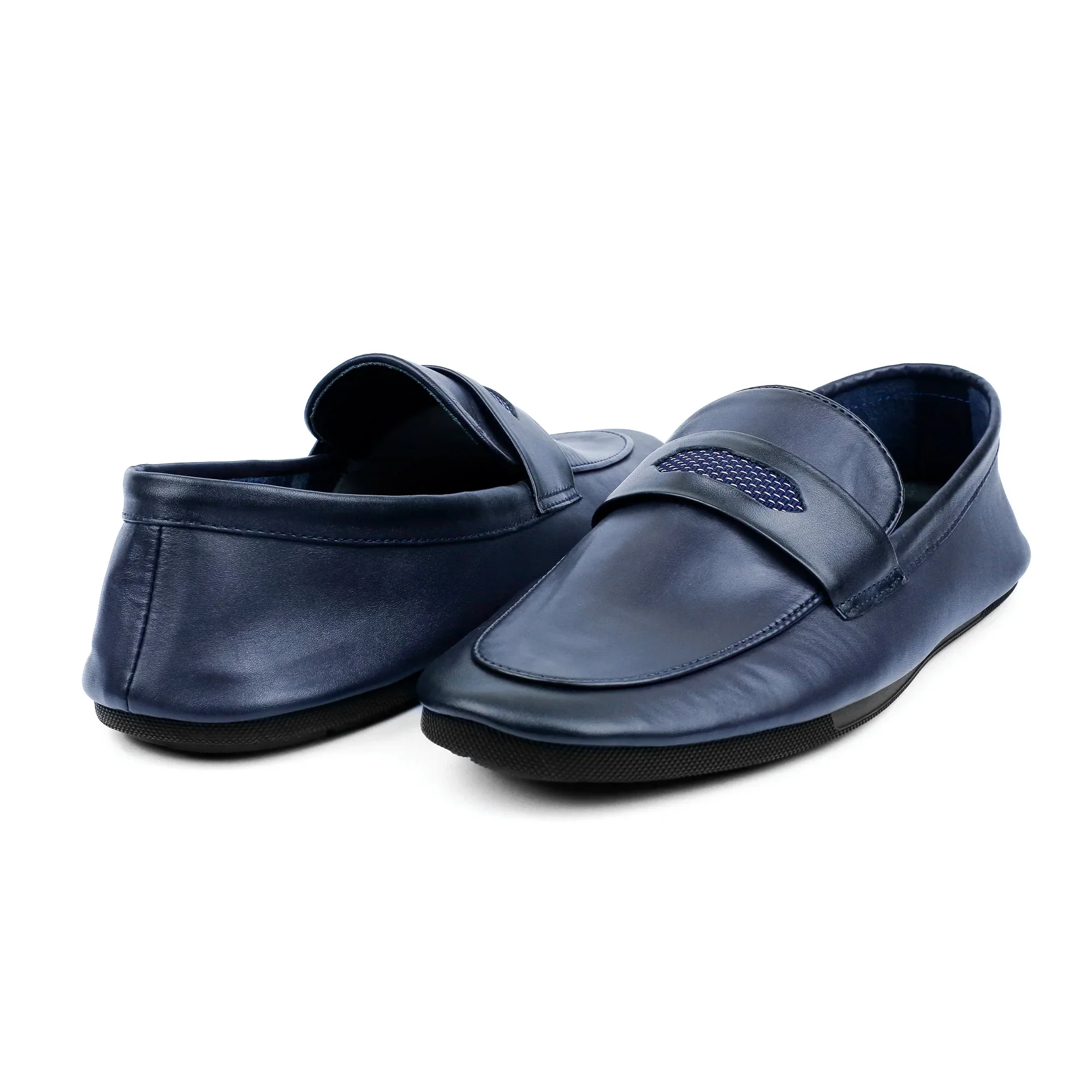 NAVY SOFT LEATHER SHOES - Image 5