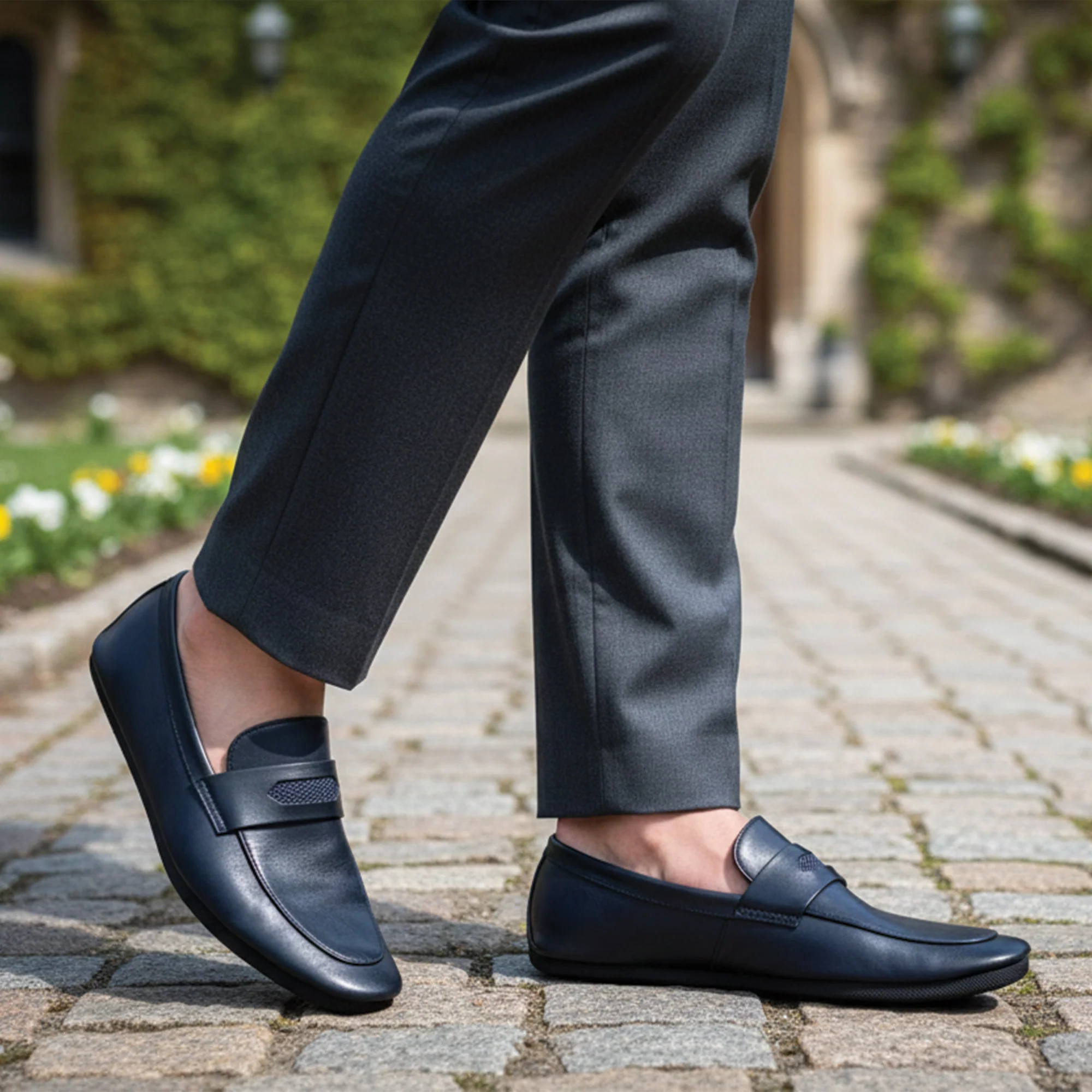 NAVY SOFT LEATHER SHOES - Image 6