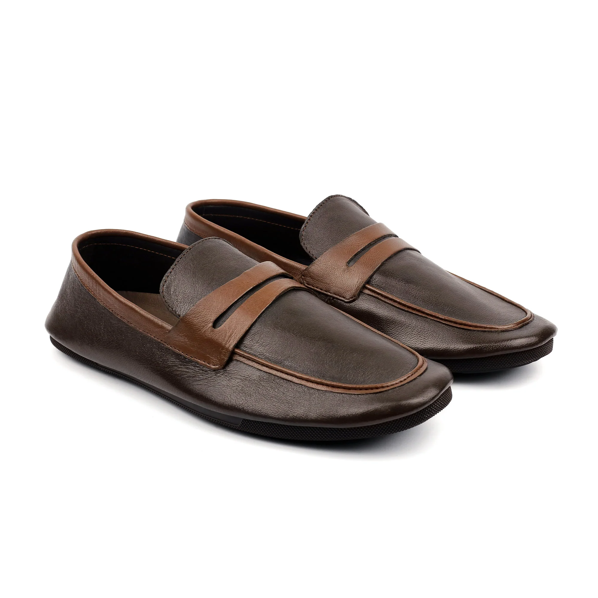 SHEEP LEATHER CONTRAST TIE SHOE