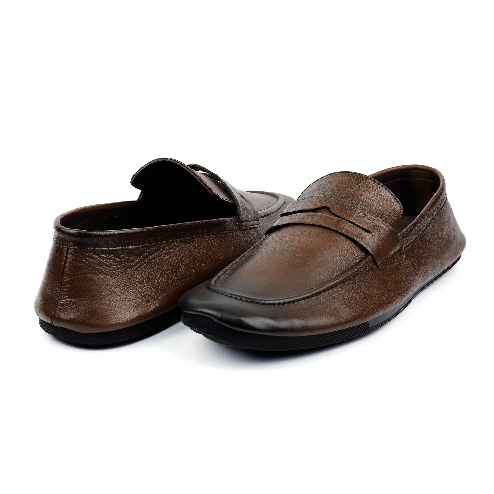 BROWN LEATHER FLEXIBLE SHOES - Image 5