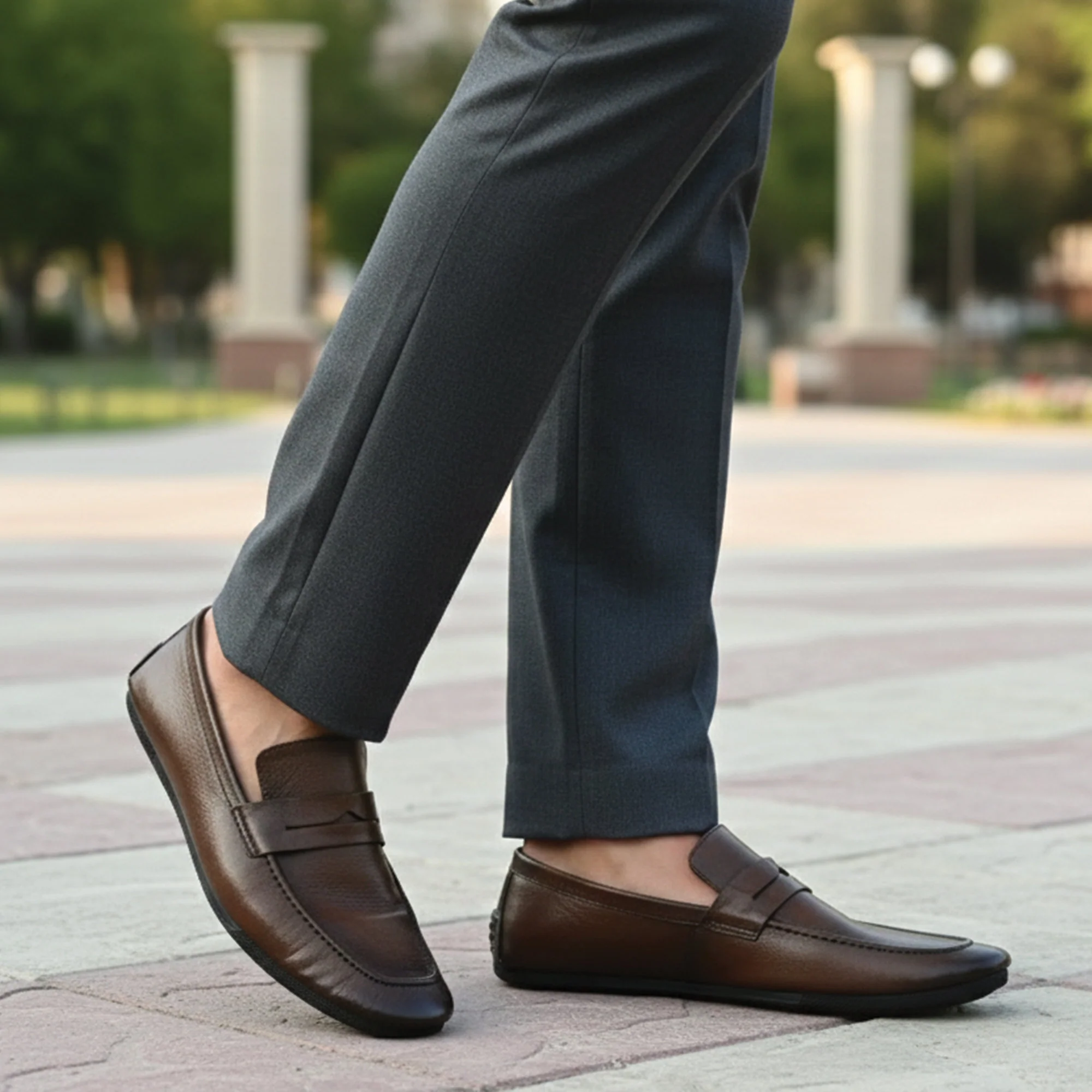 BROWN LEATHER FLEXIBLE SHOES - Image 6