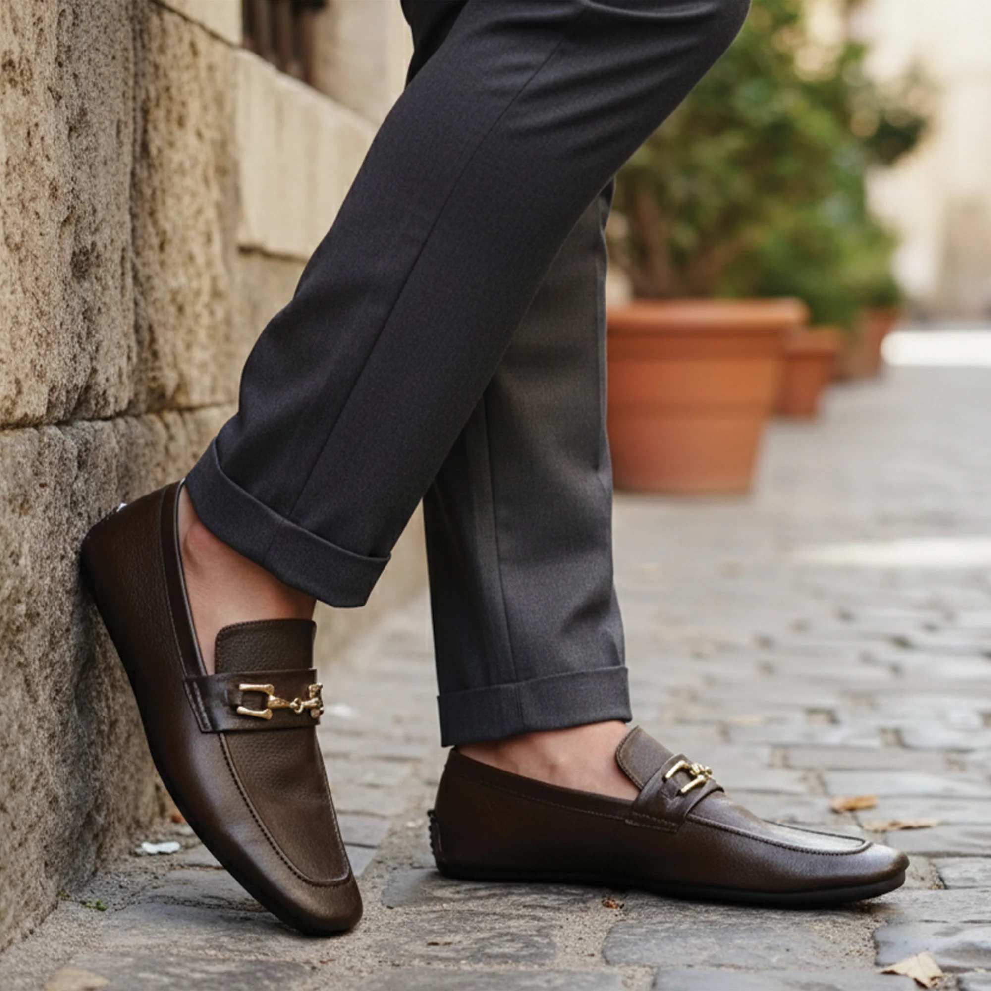 BROWN SOFT LEATHER LOAFER - Image 6