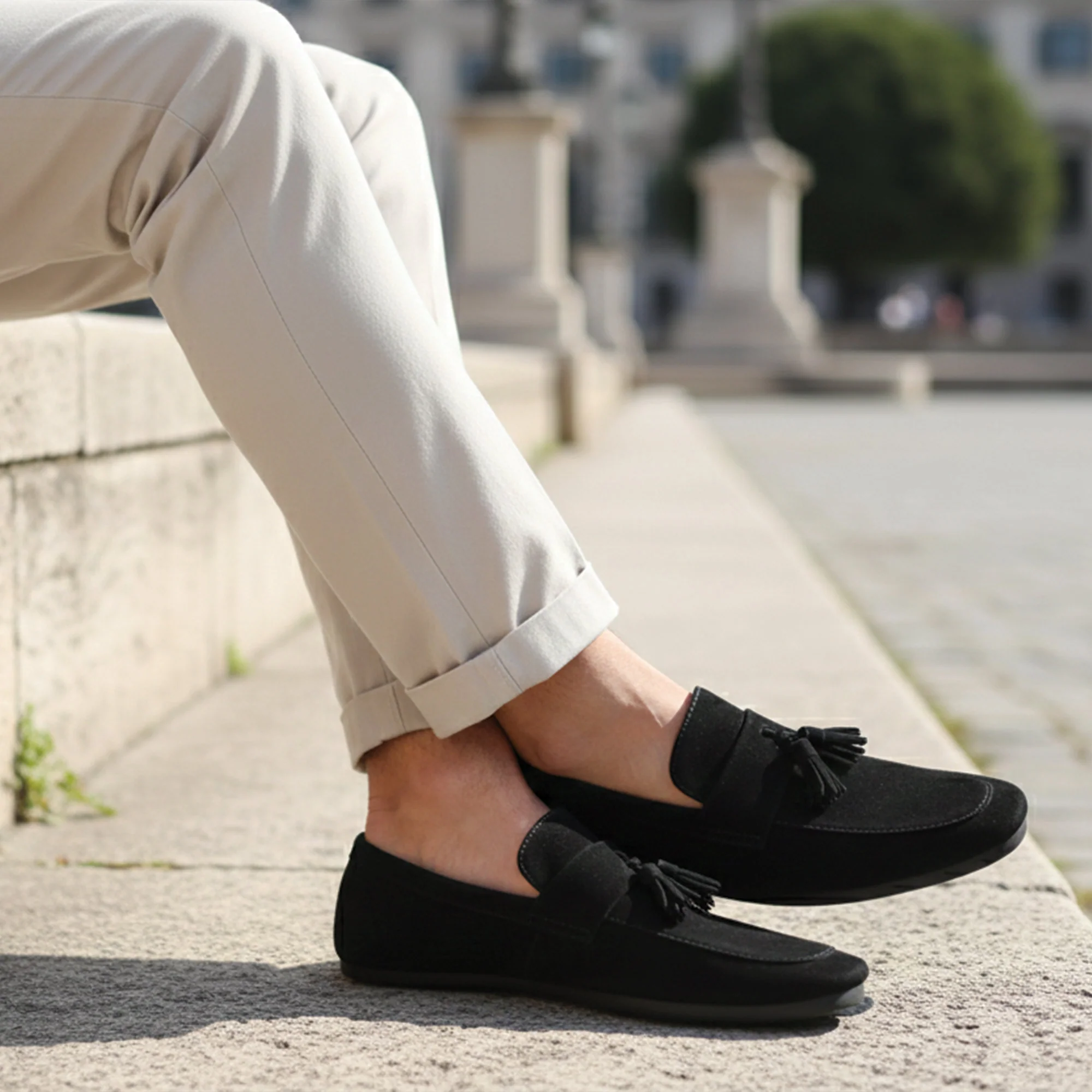 BLACK SUEDE TASSEL LOAFER - Image 6