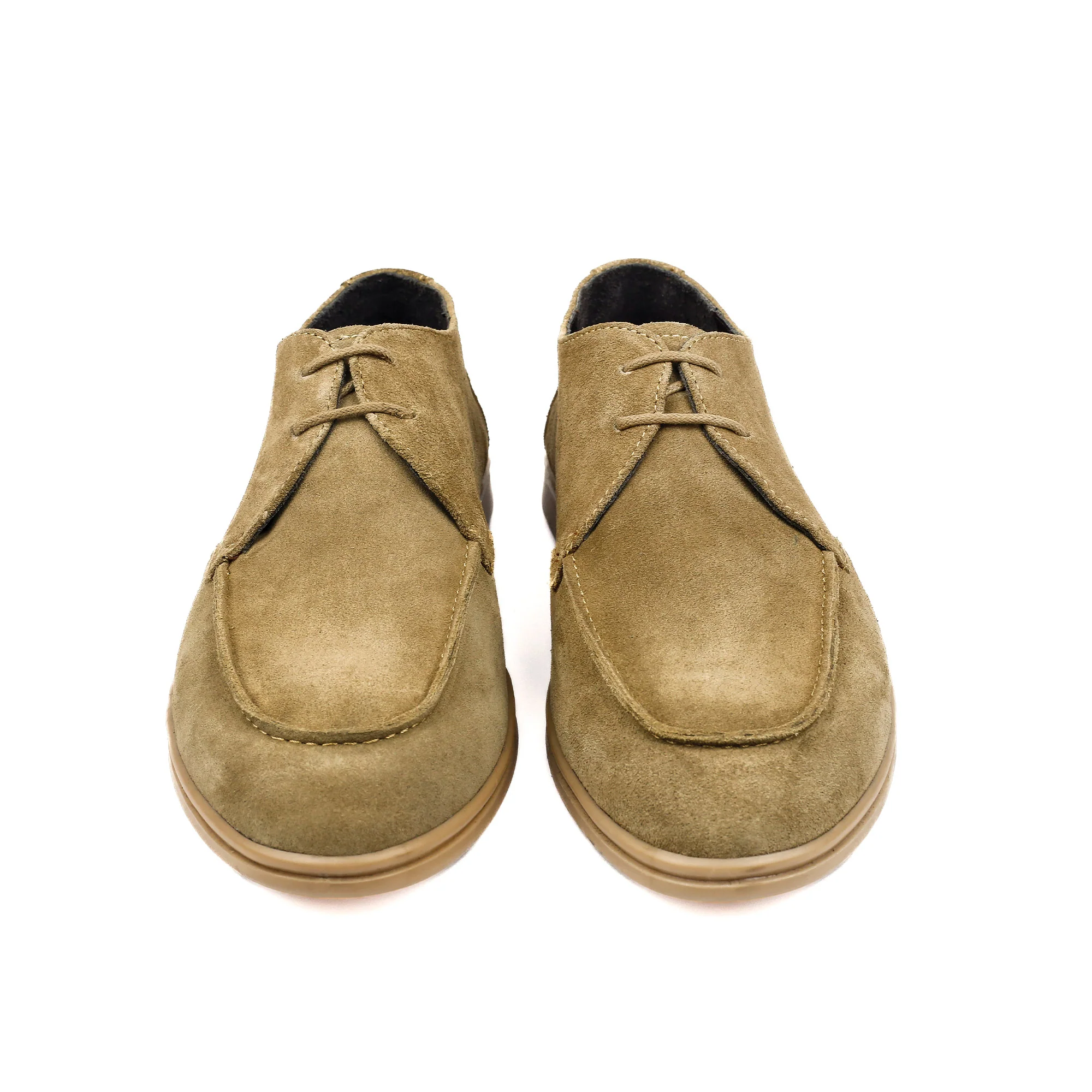BEIGE SUEDE LACE UP SHOES - Image 3