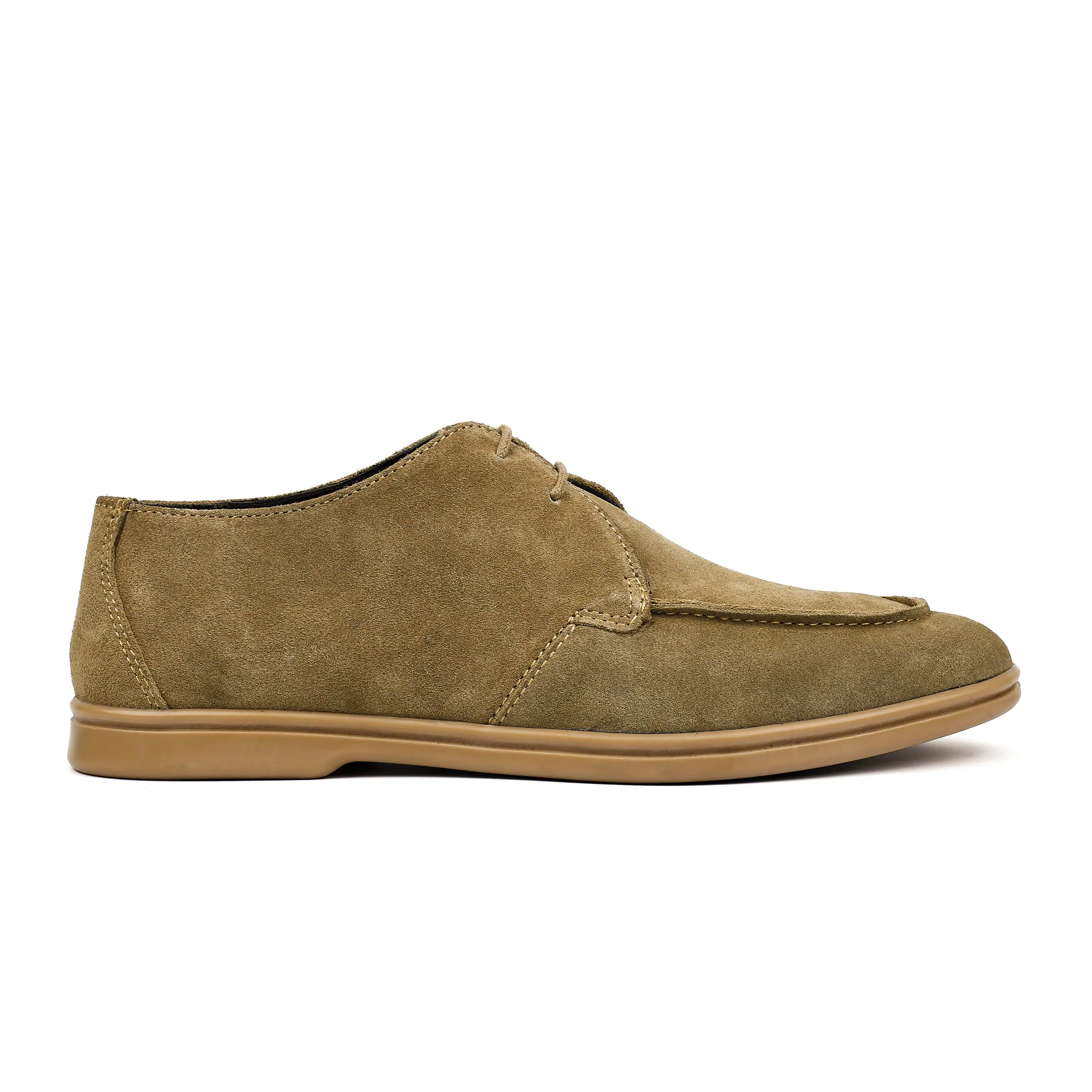 BEIGE SUEDE LACE UP SHOES - Image 4