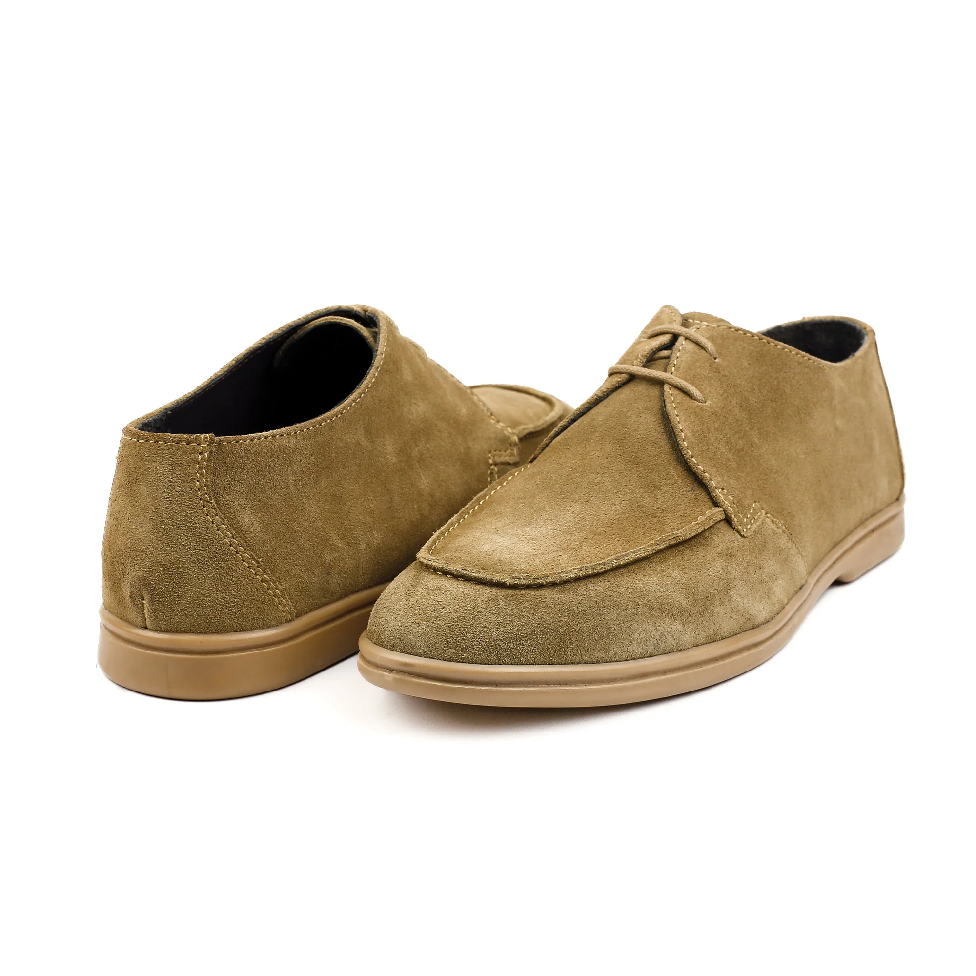 BEIGE SUEDE LACE UP SHOES - Image 5