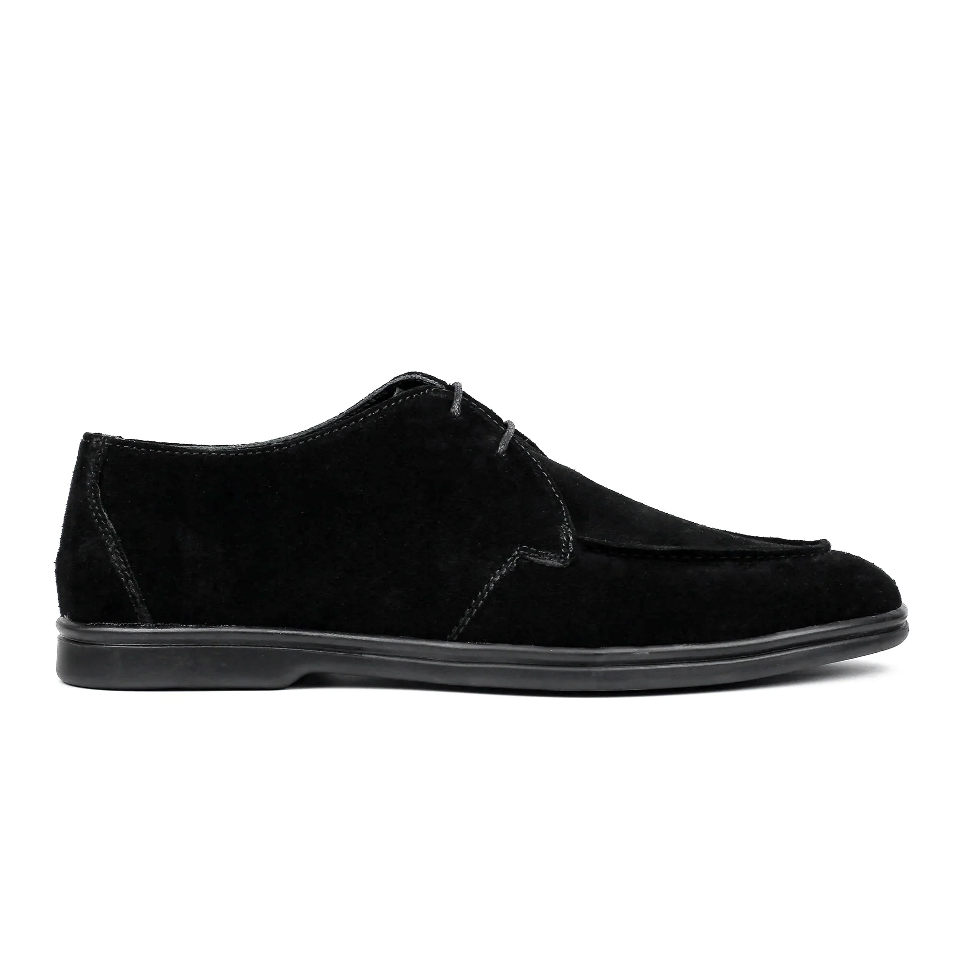 BLACK SUEDE LACE UP SHOES - Image 4