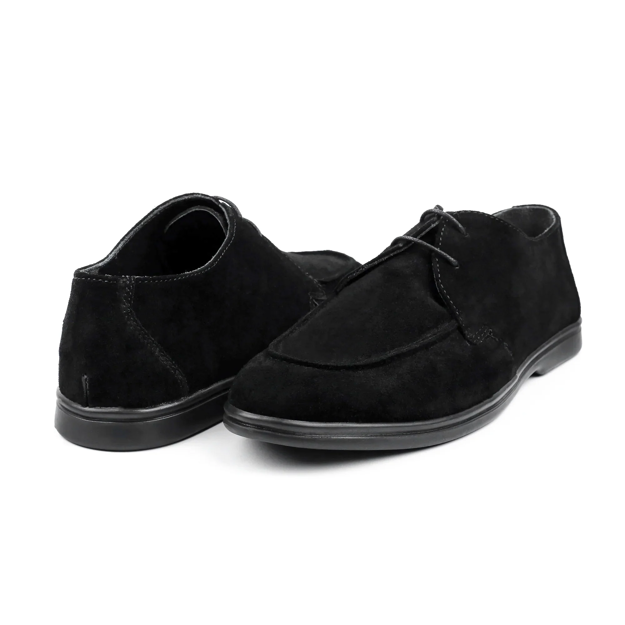 BLACK SUEDE LACE UP SHOES - Image 5