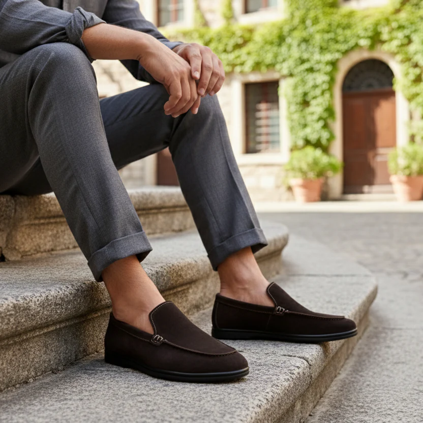 BROWN SUEDE OLD MONEY LOAFERS - Image 8