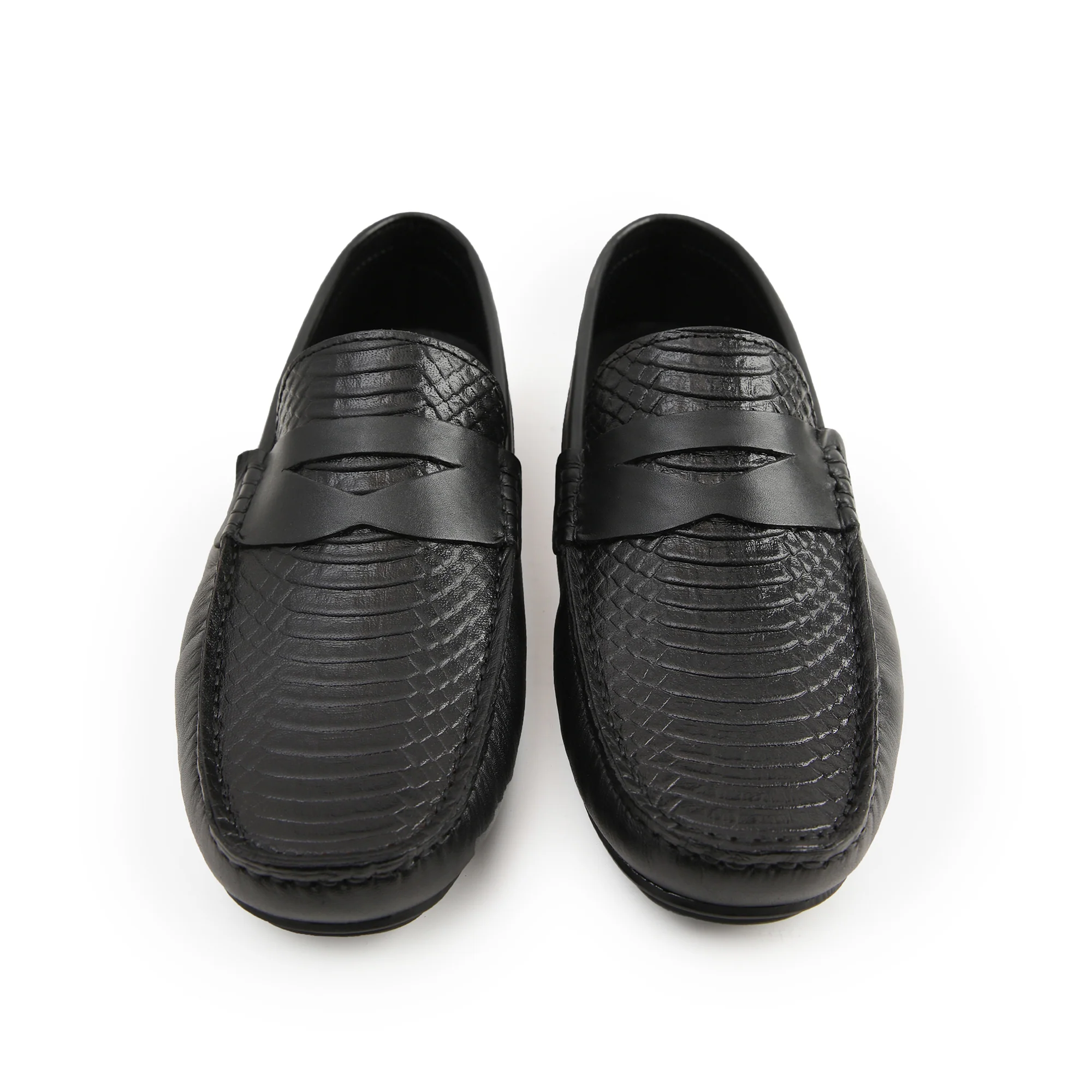 BLACK TEXTURED COMFY MOCCASIN - Image 2