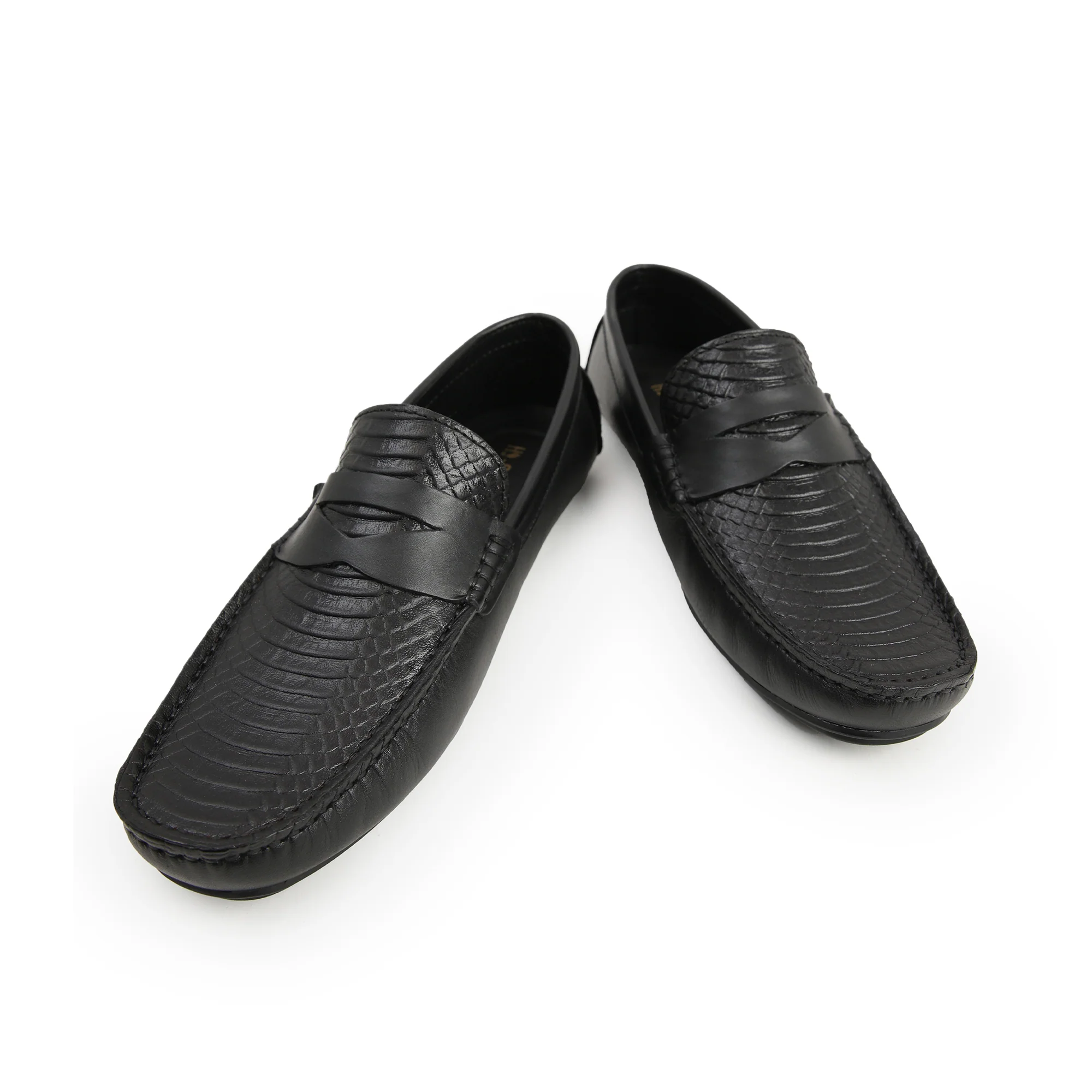 BLACK TEXTURED COMFY MOCCASIN - Image 4