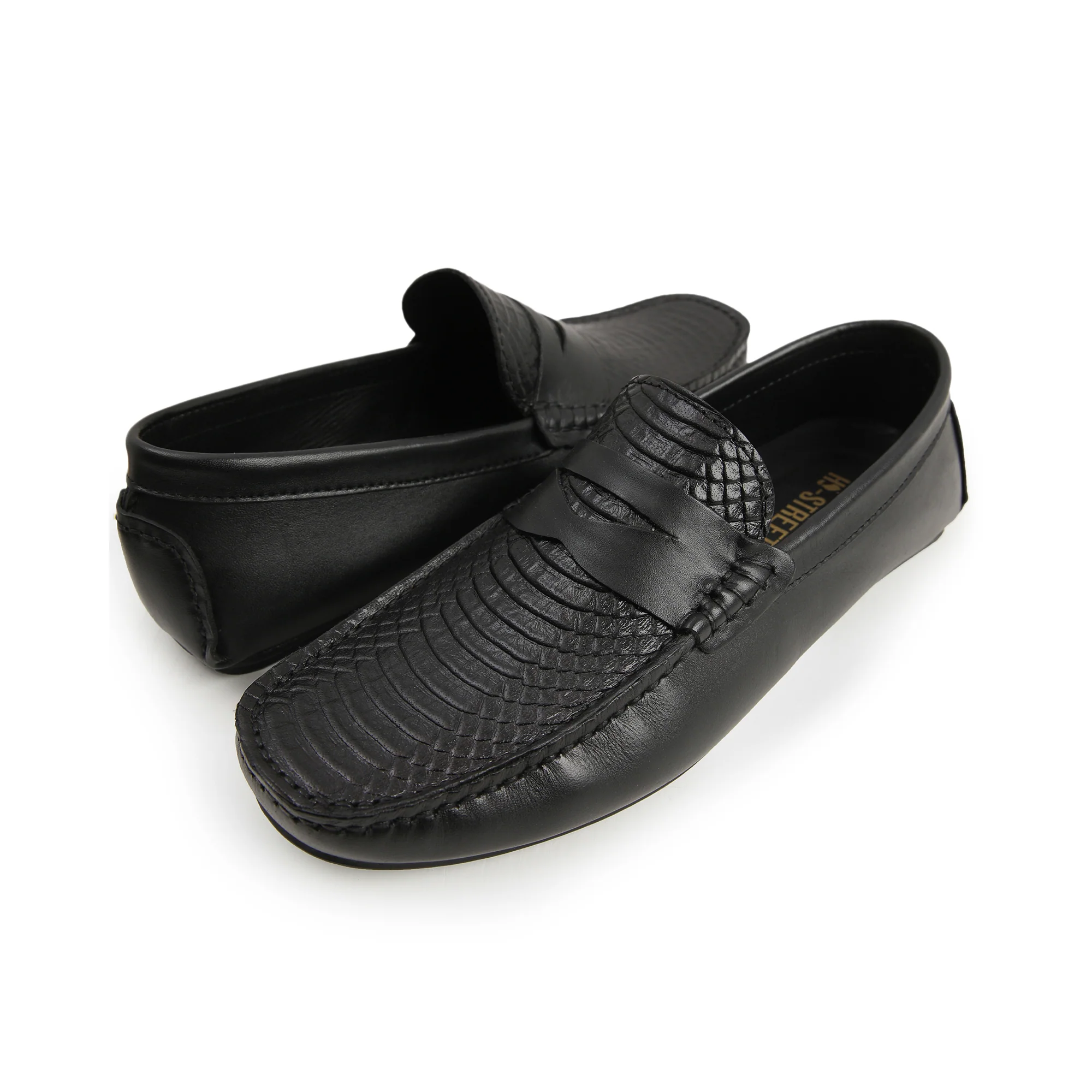 BLACK TEXTURED COMFY MOCCASIN - Image 5