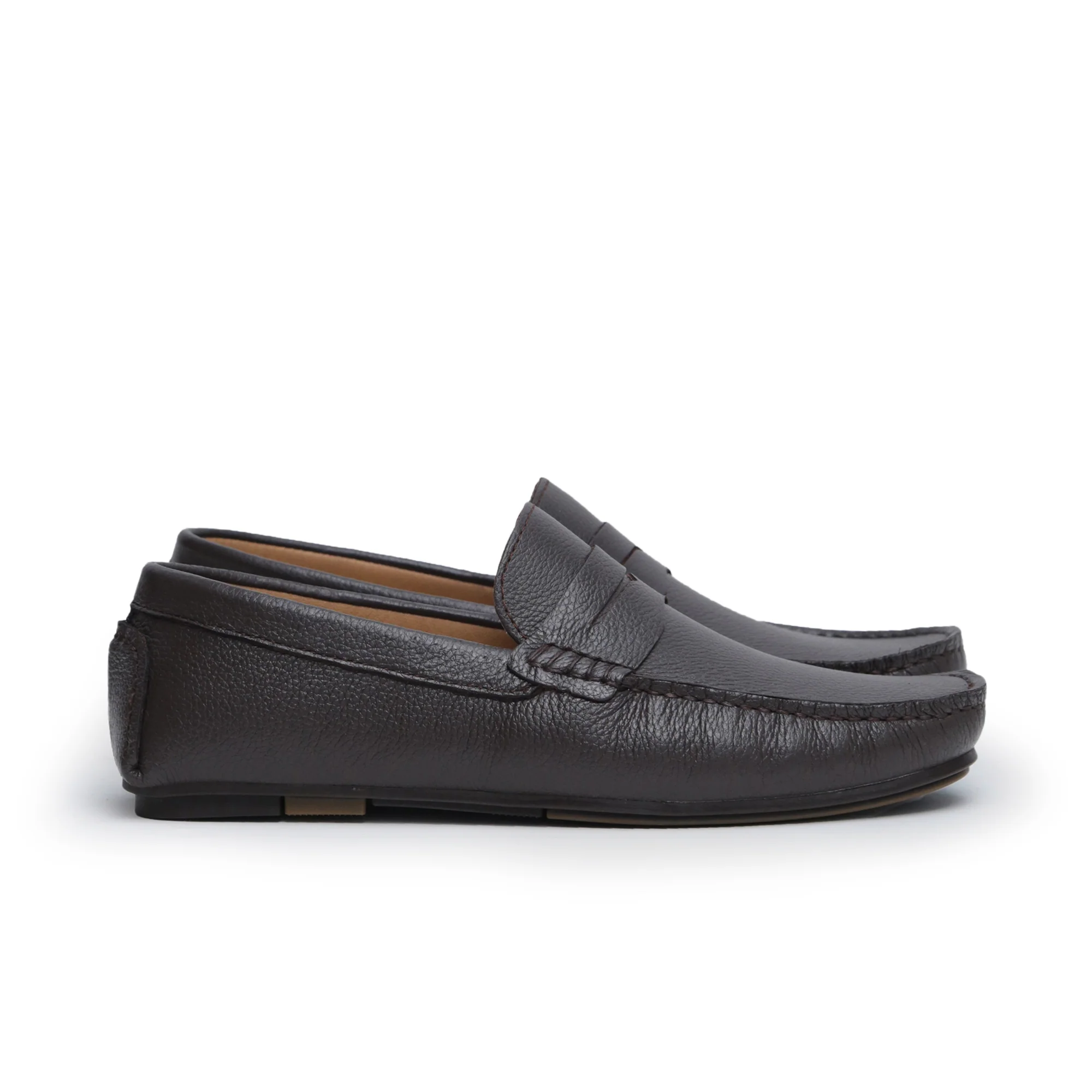 BROWN MILT LEATHER MOCCASIN - Image 3
