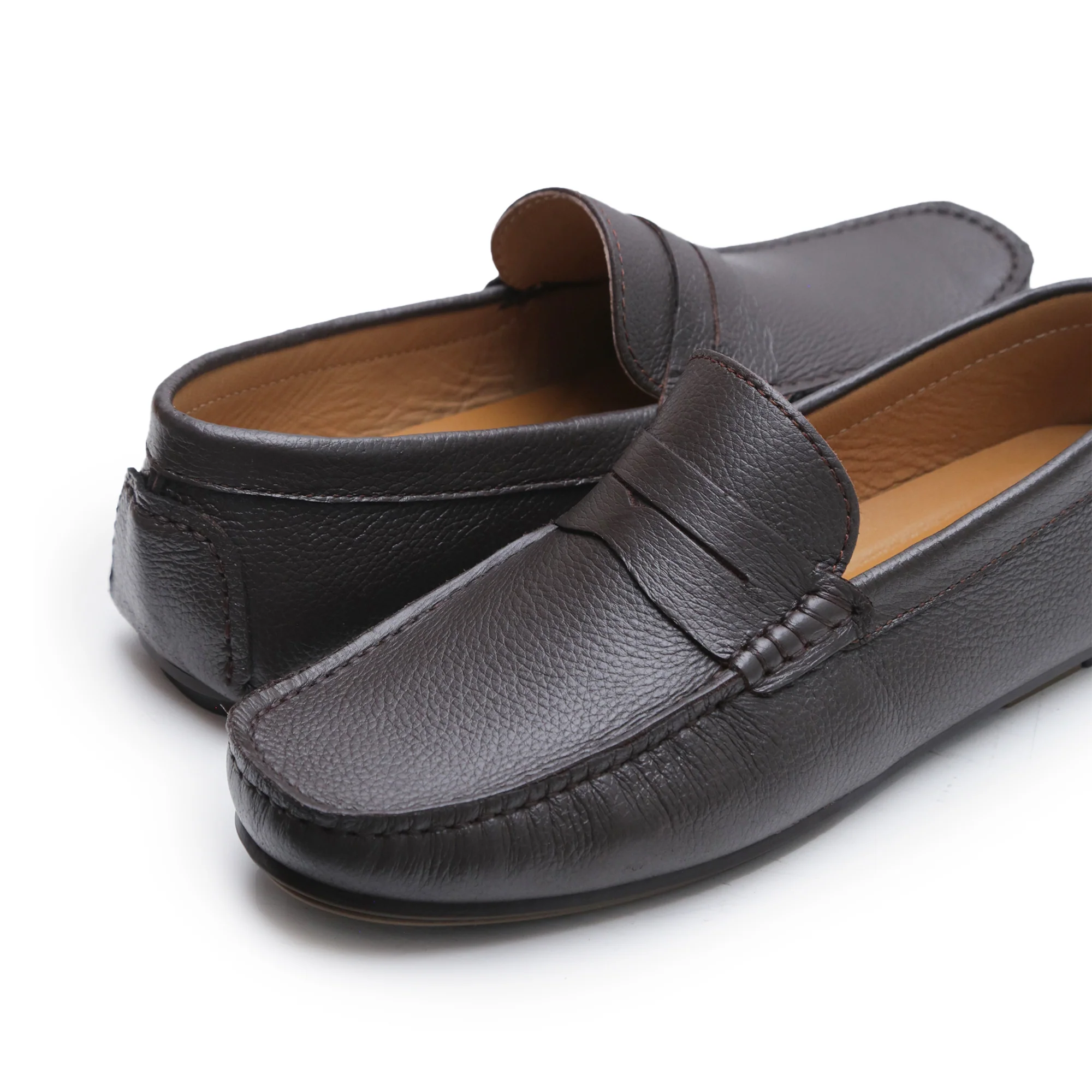 BROWN MILT LEATHER MOCCASIN - Image 4