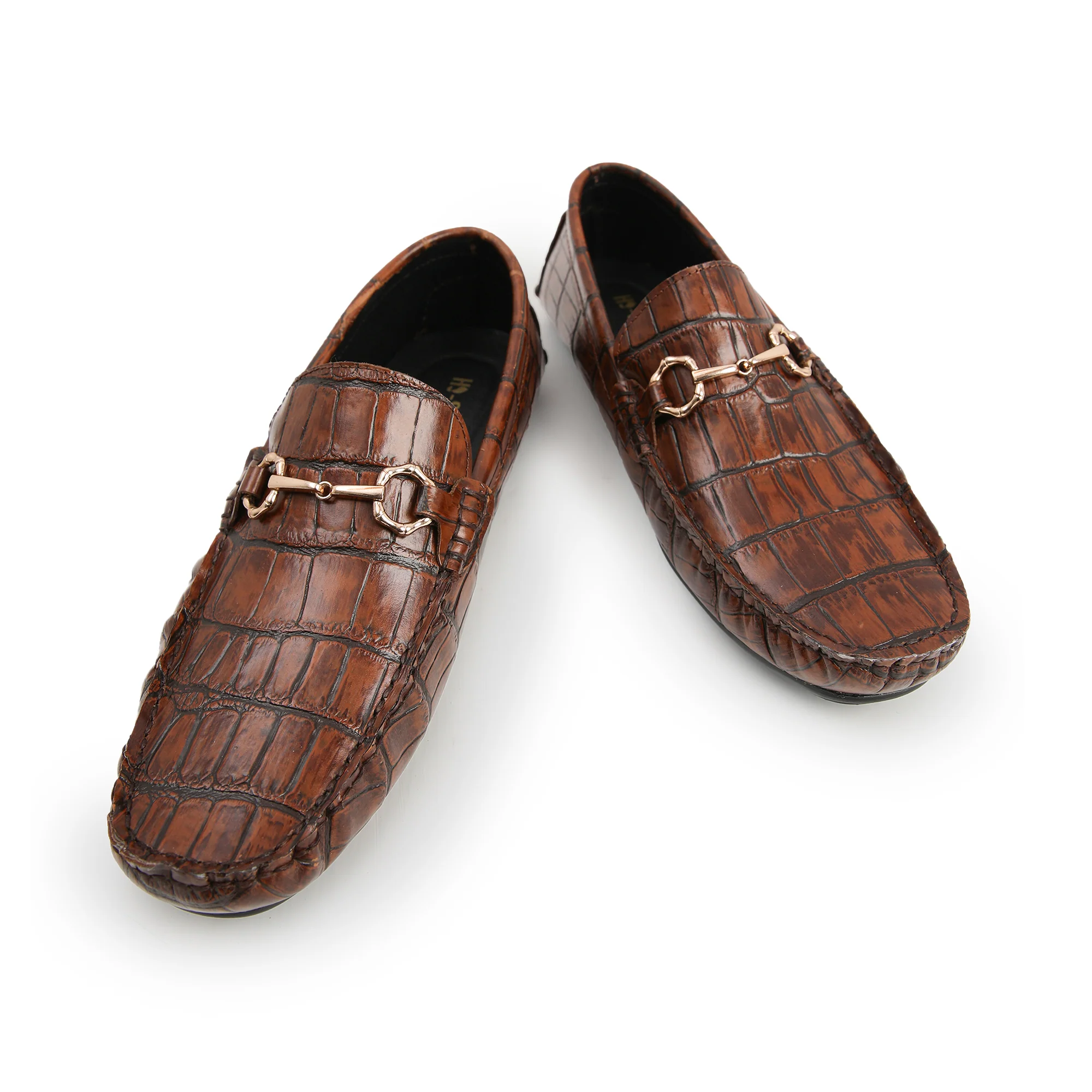 BROWN TEXTURED LEATHER SHOES - Image 5