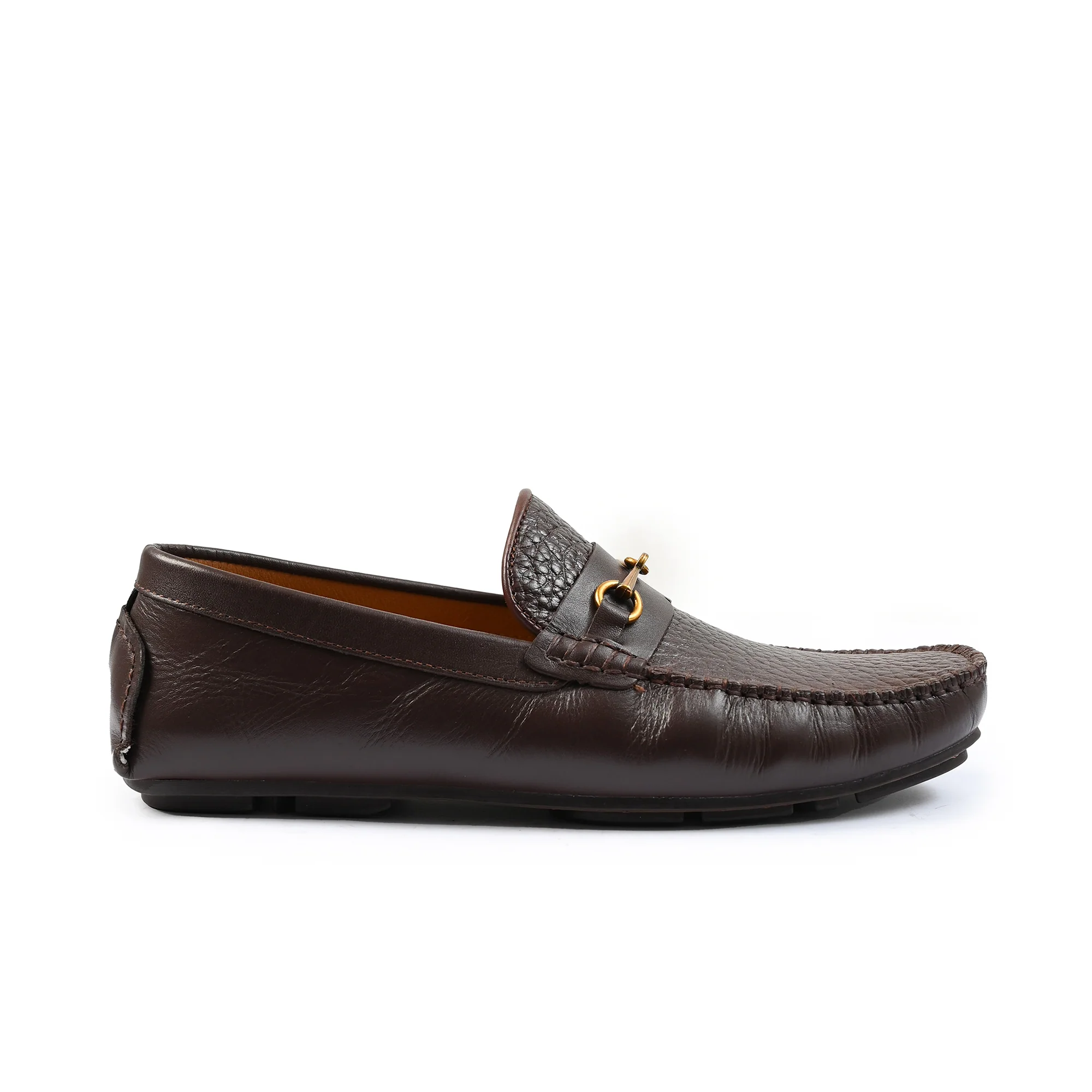 BLACK PEBLE GRAIN LEATHER MOCCASIN - Image 3
