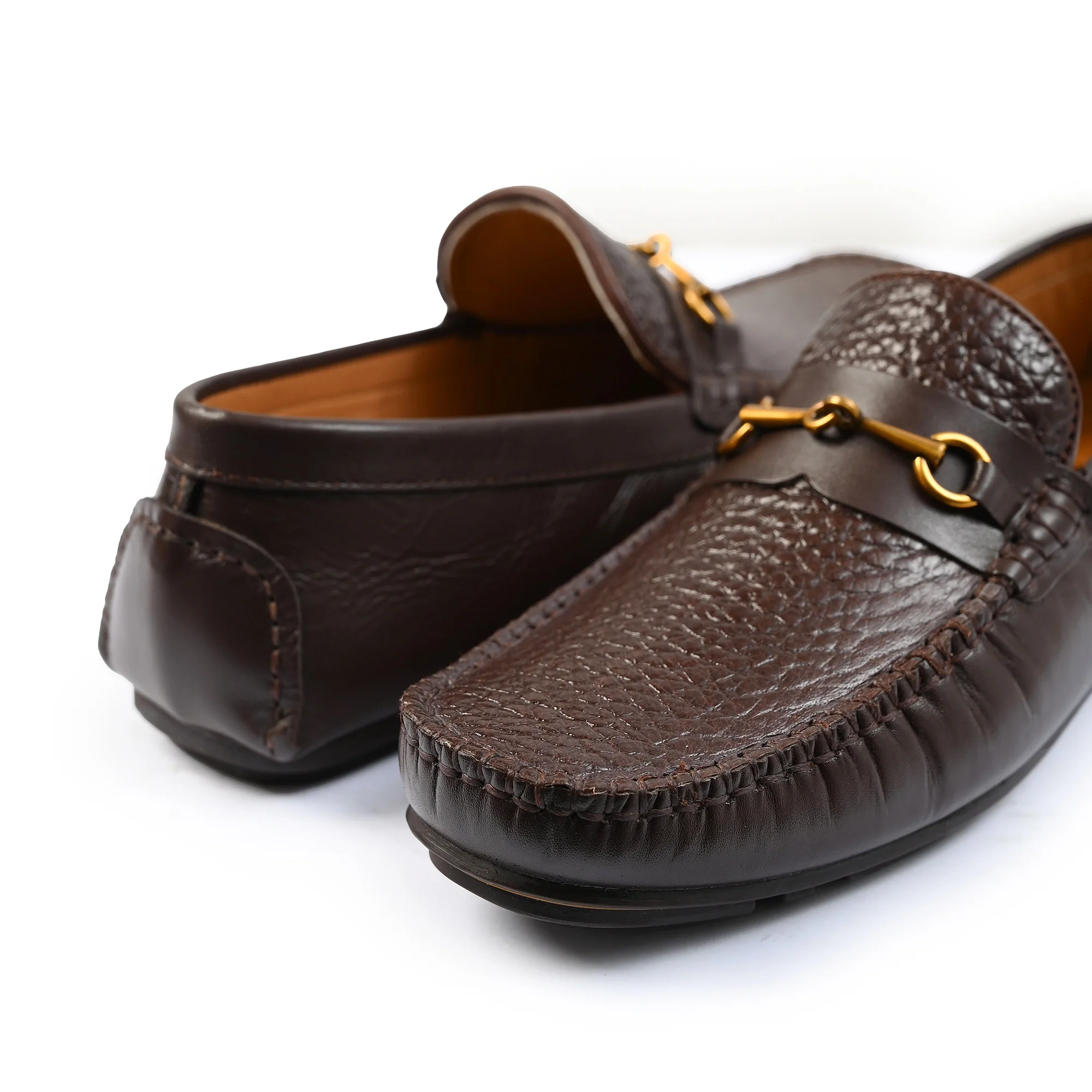 BLACK PEBLE GRAIN LEATHER MOCCASIN - Image 4