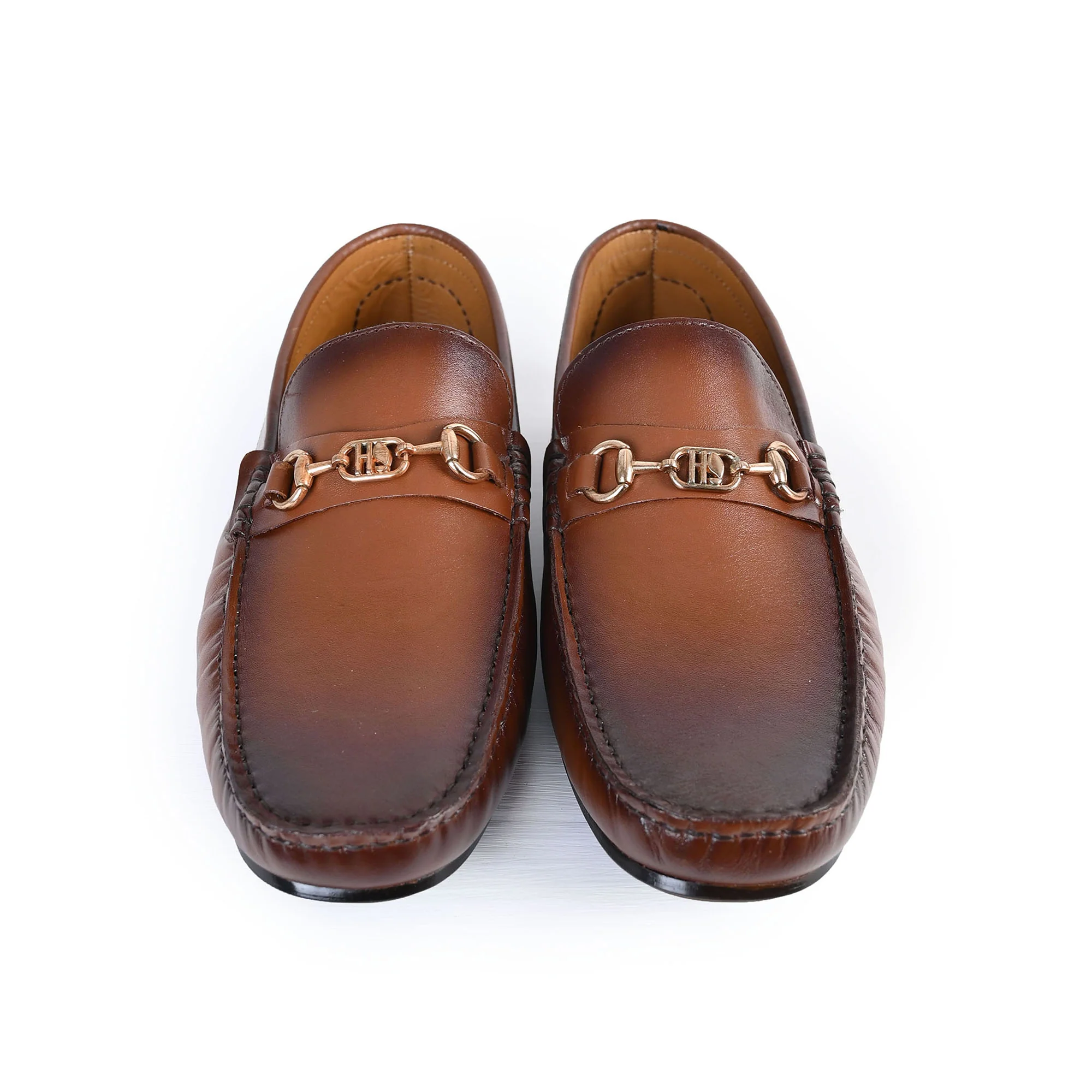BROWN LEATHER BUCKLE MOCCASIN - Image 2