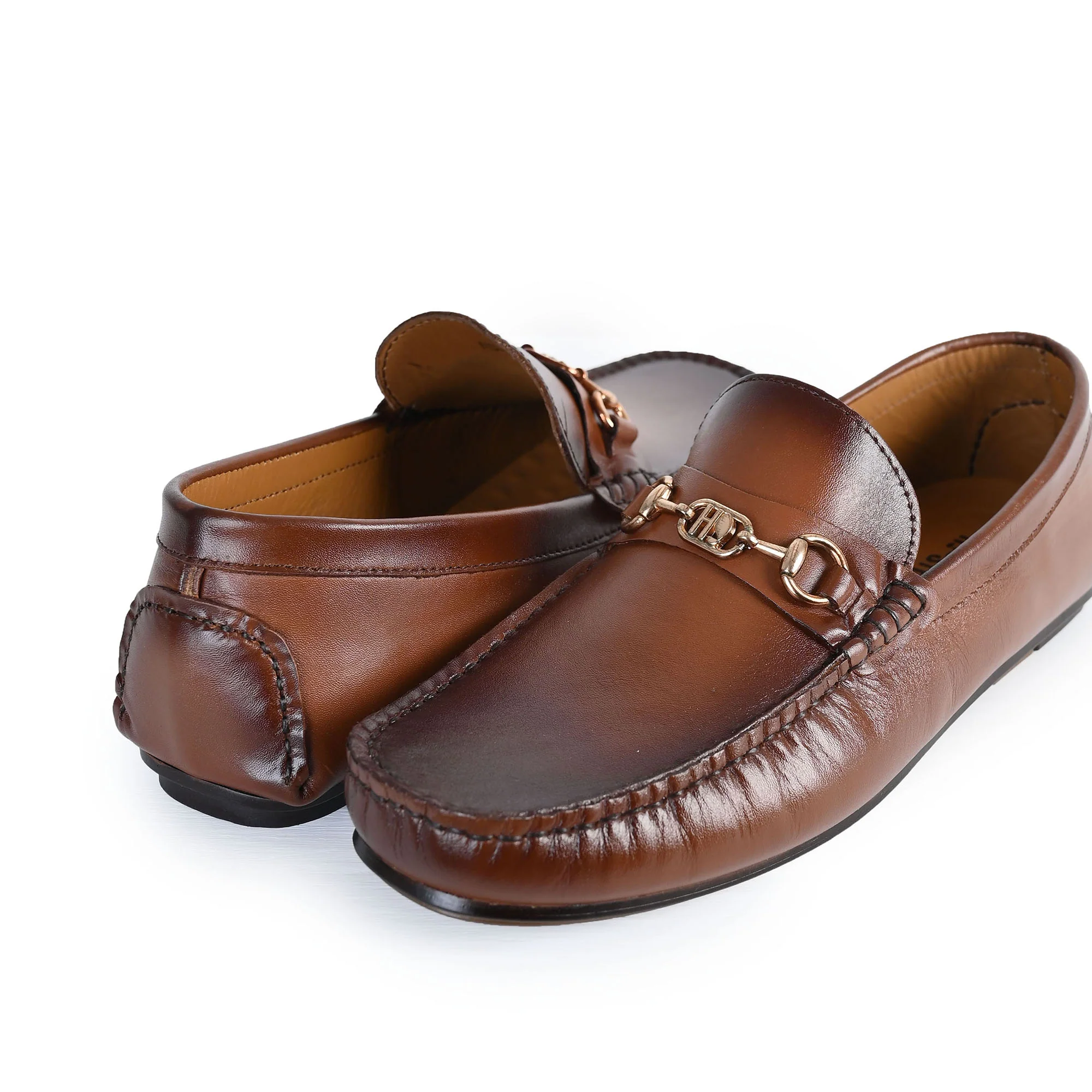 BROWN LEATHER BUCKLE MOCCASIN - Image 3