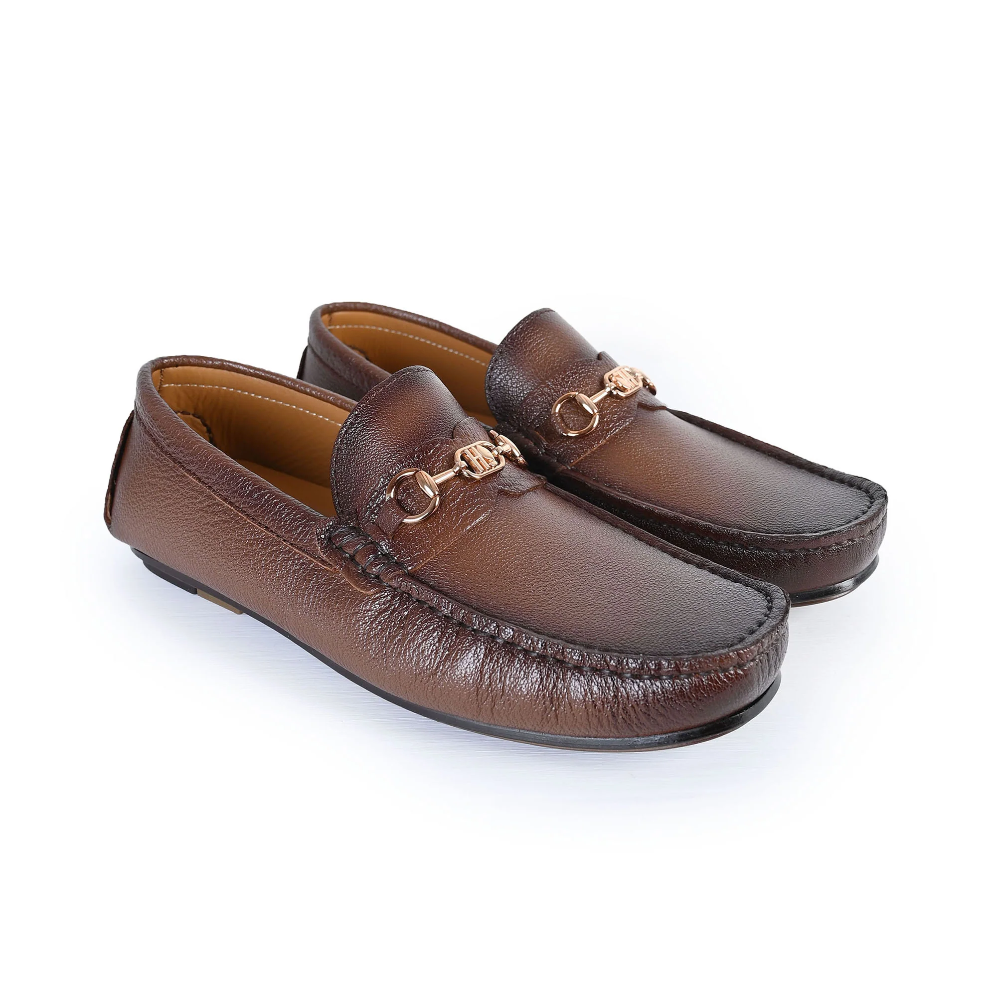 BROWN PEBBLE LEATHER MOCCASIN