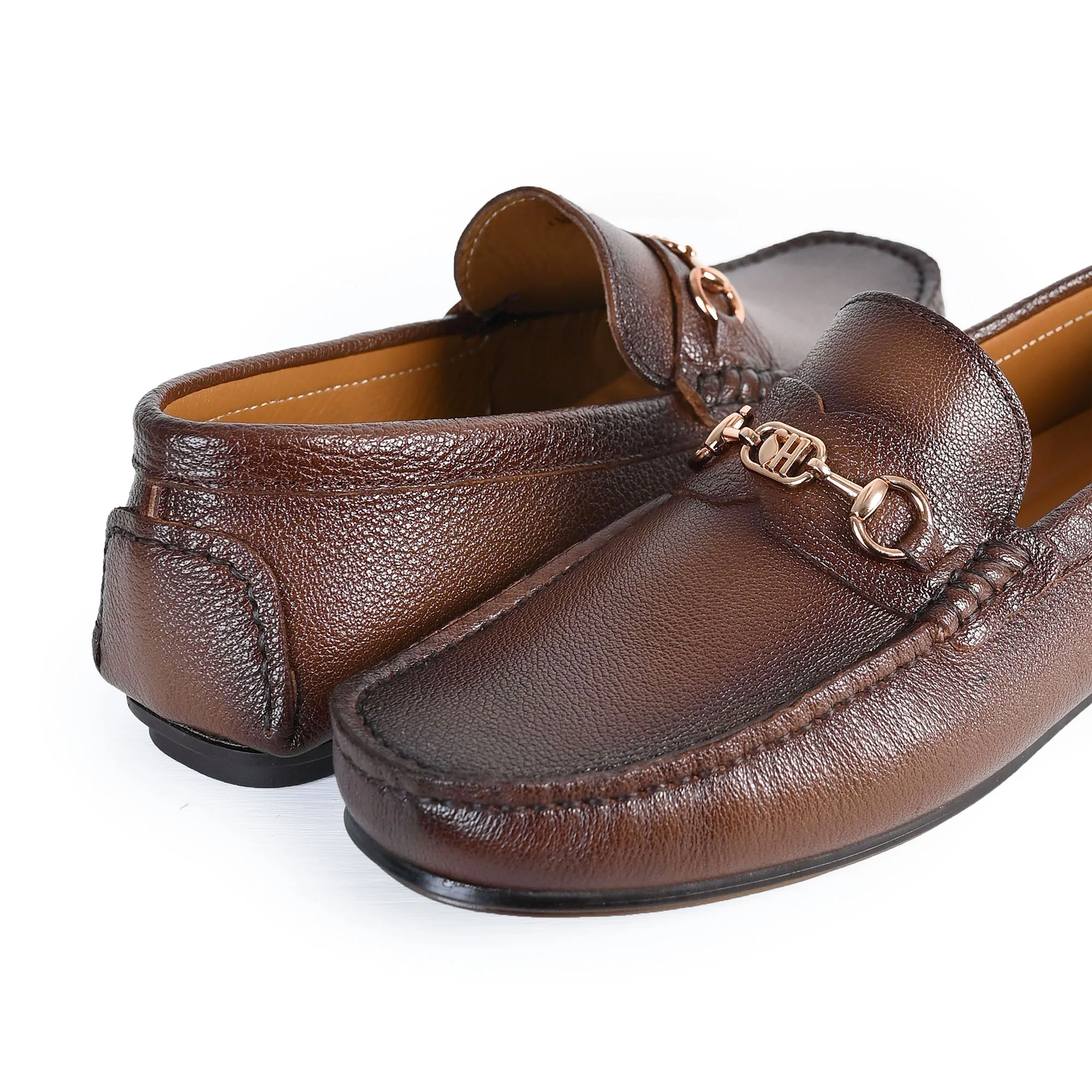 BROWN PEBBLE LEATHER MOCCASIN - Image 3