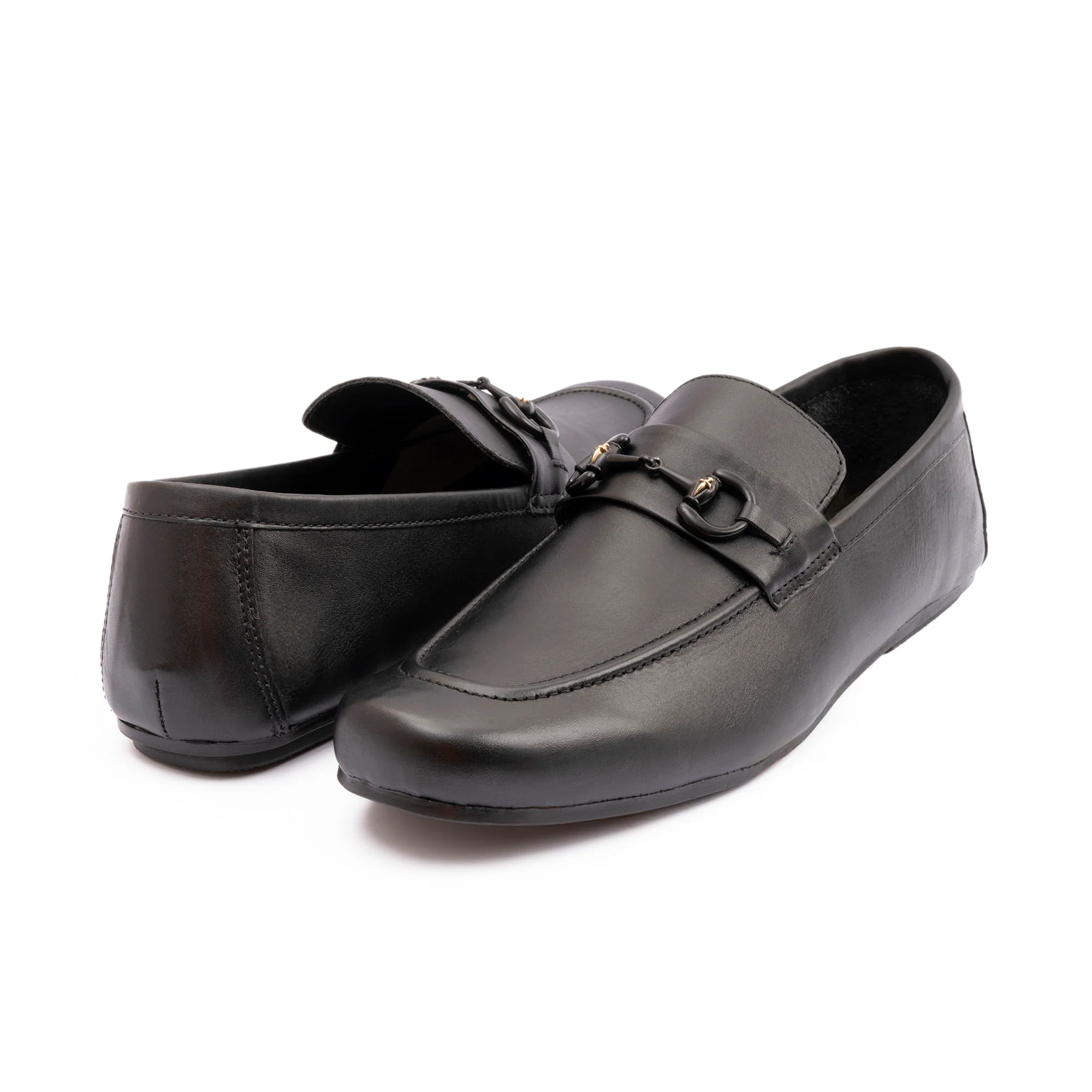 BLACK SOFT LEATHER MOCCASINS - Image 4