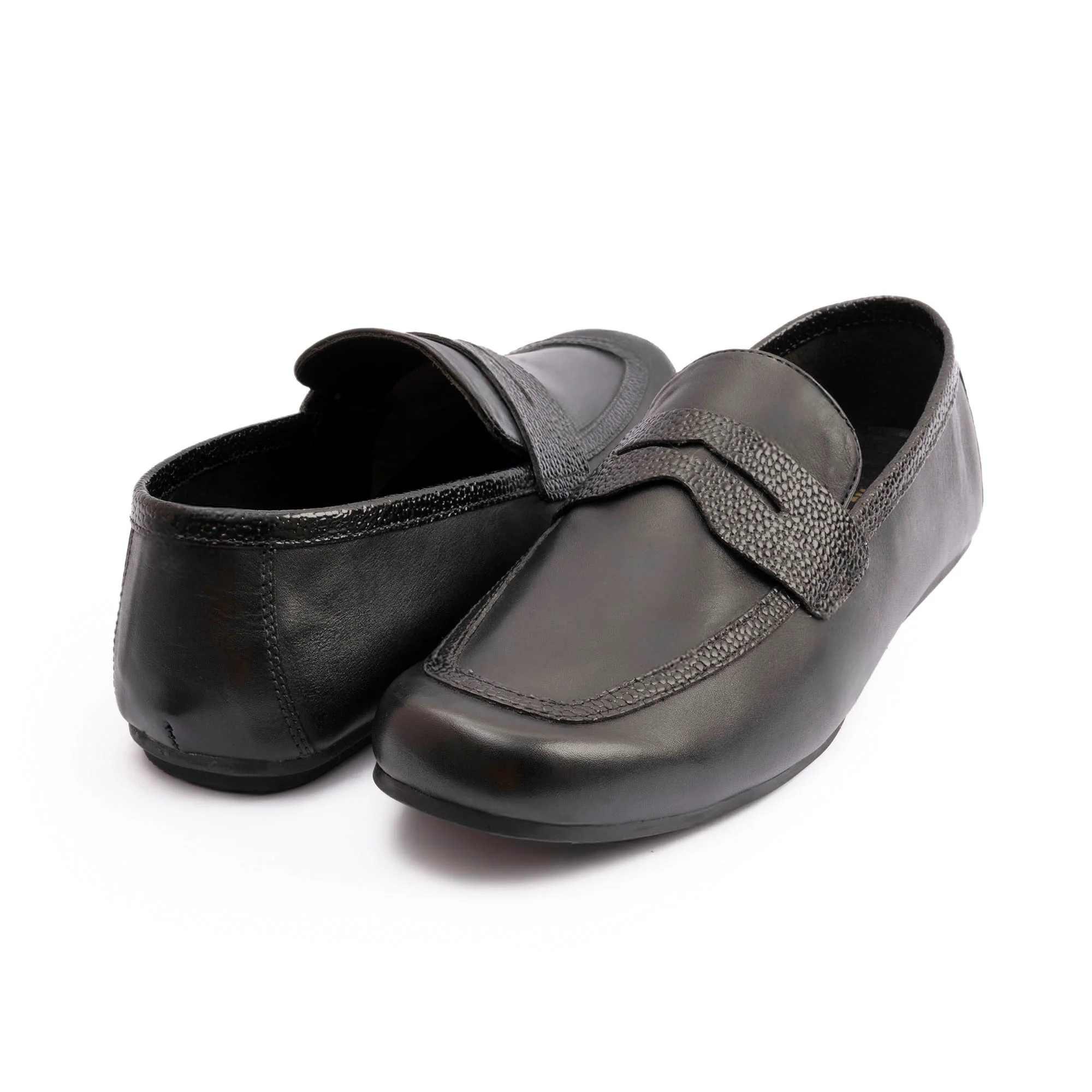 BLACK ANILINE LEATHER MOCCASIN - Image 5