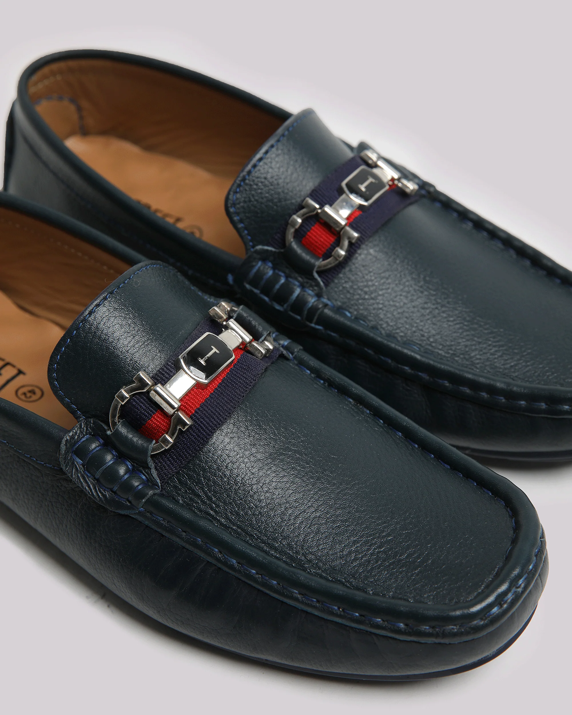 Navy Soft Leather Moccasin - Image 4