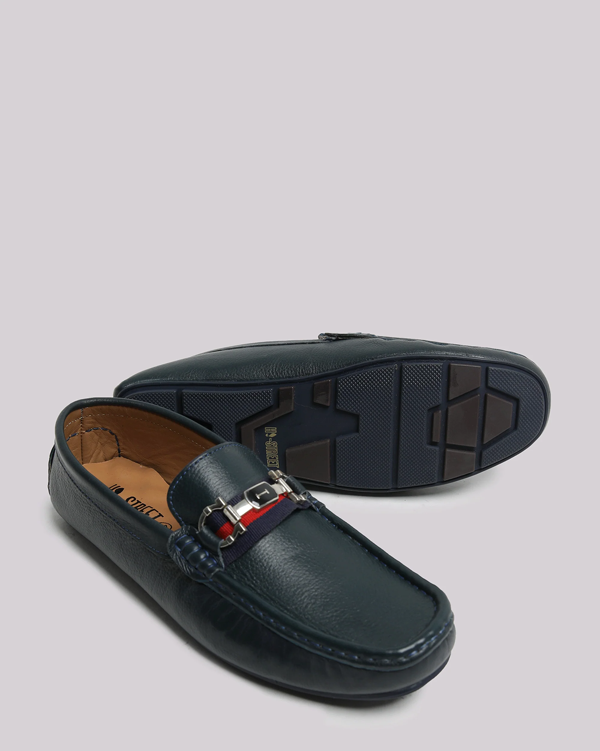 Navy Soft Leather Moccasin - Image 5