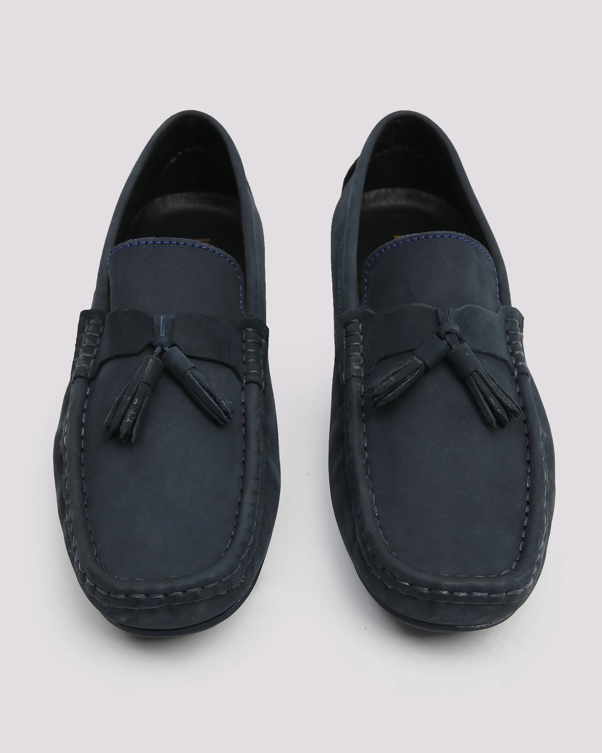 Navy Suede Loafer With Tassel - Image 3