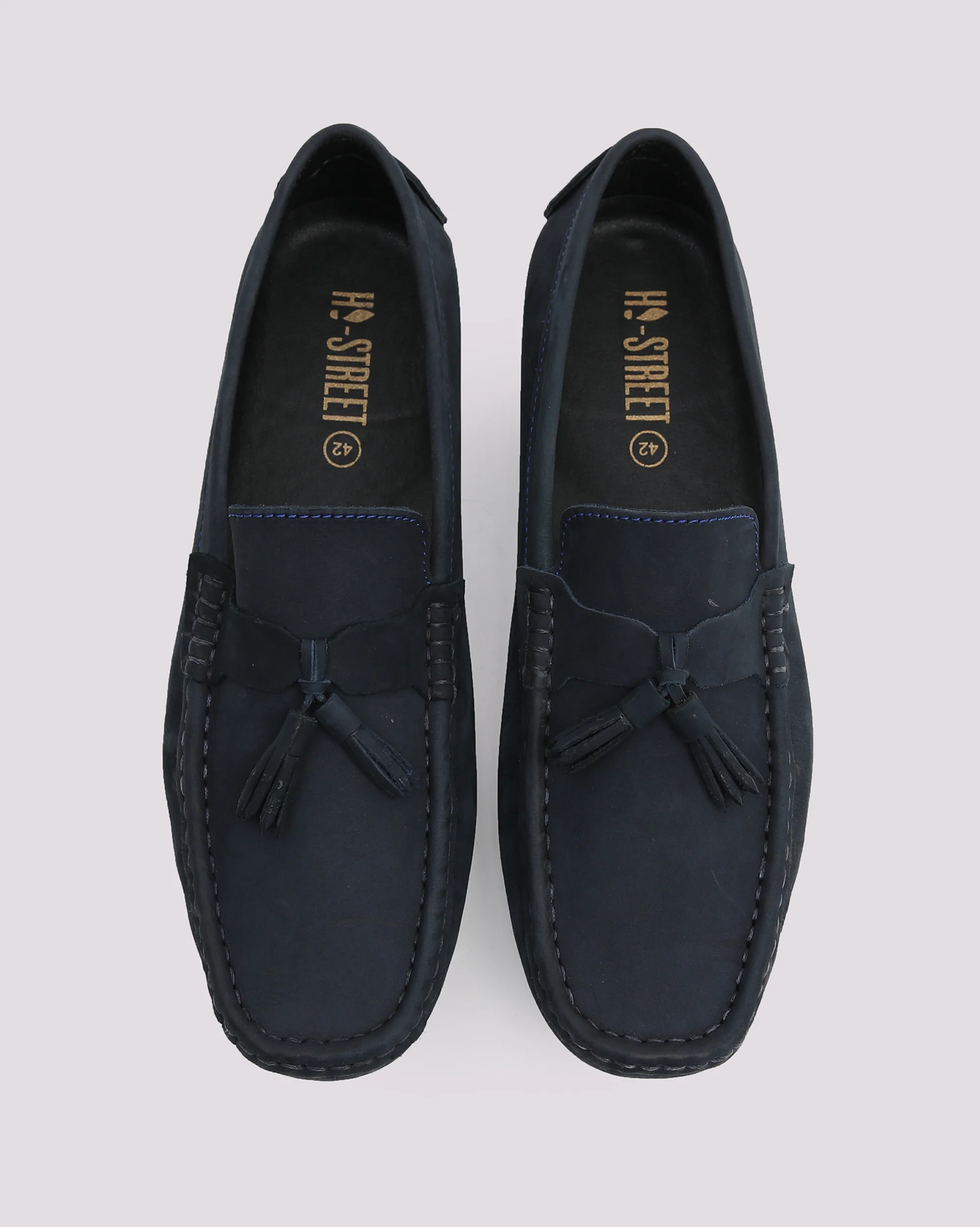 Navy Suede Loafer With Tassel - Image 5