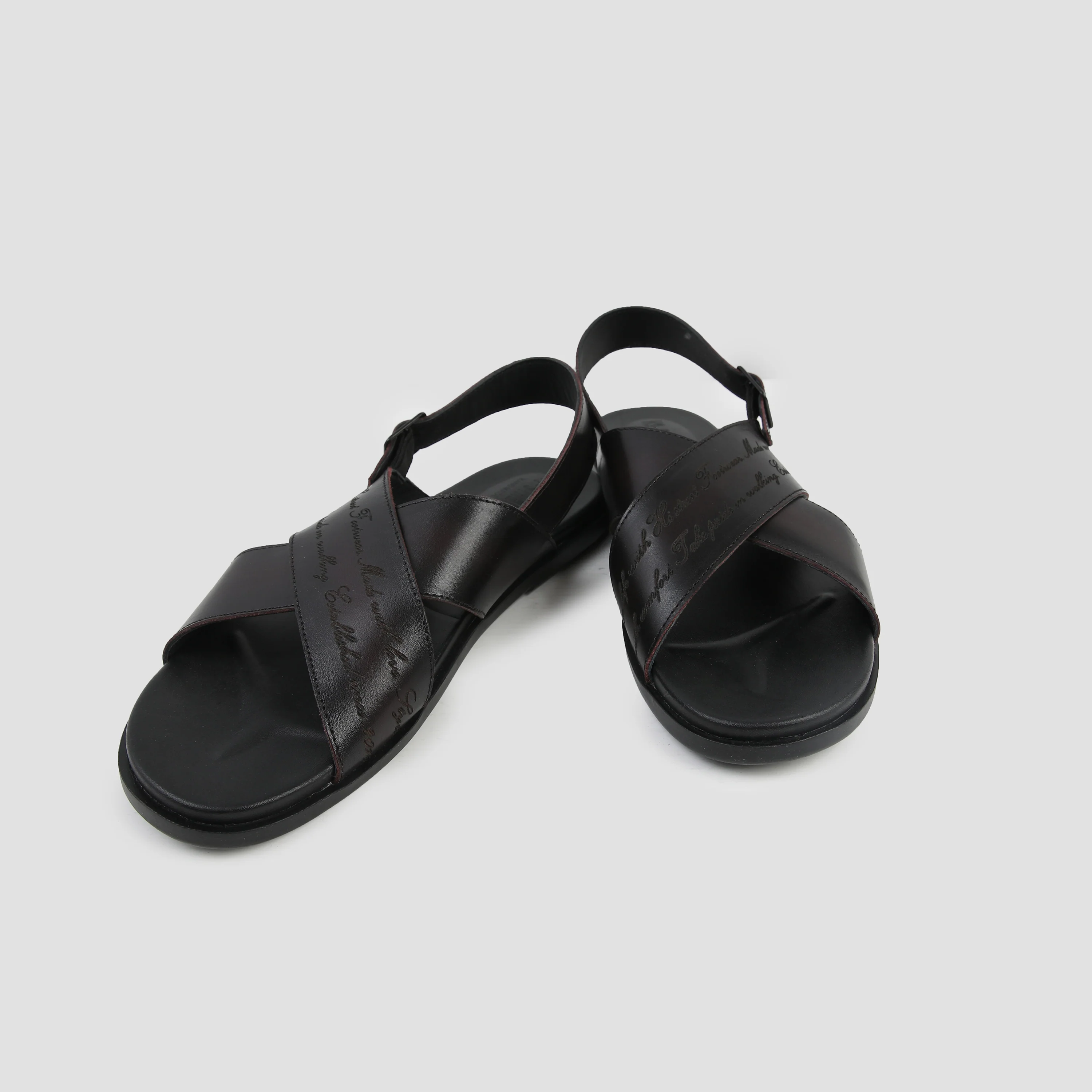 CROSS STRIPE LEATHER SANDAL - Image 3