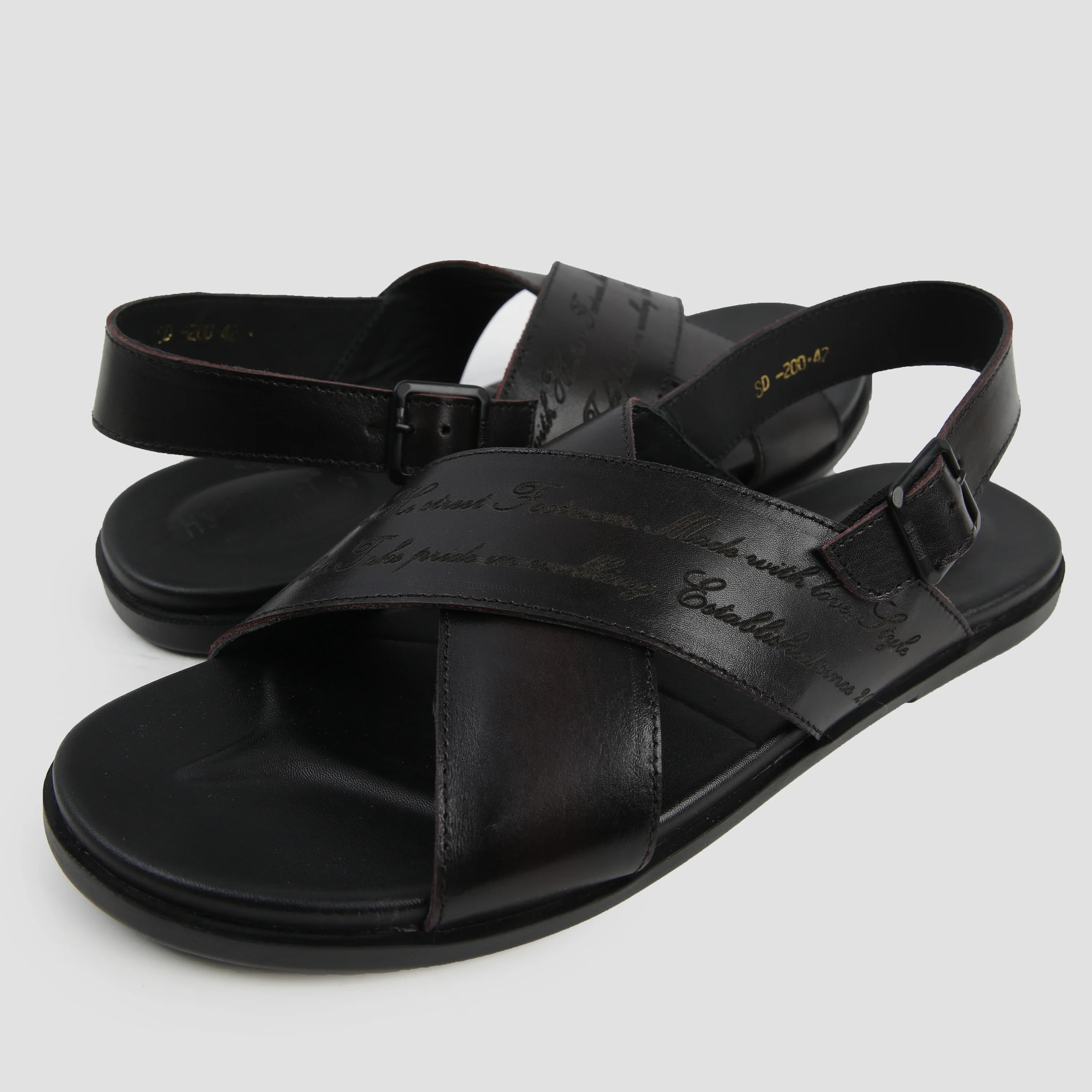 CROSS STRIPE LEATHER SANDAL - Image 5