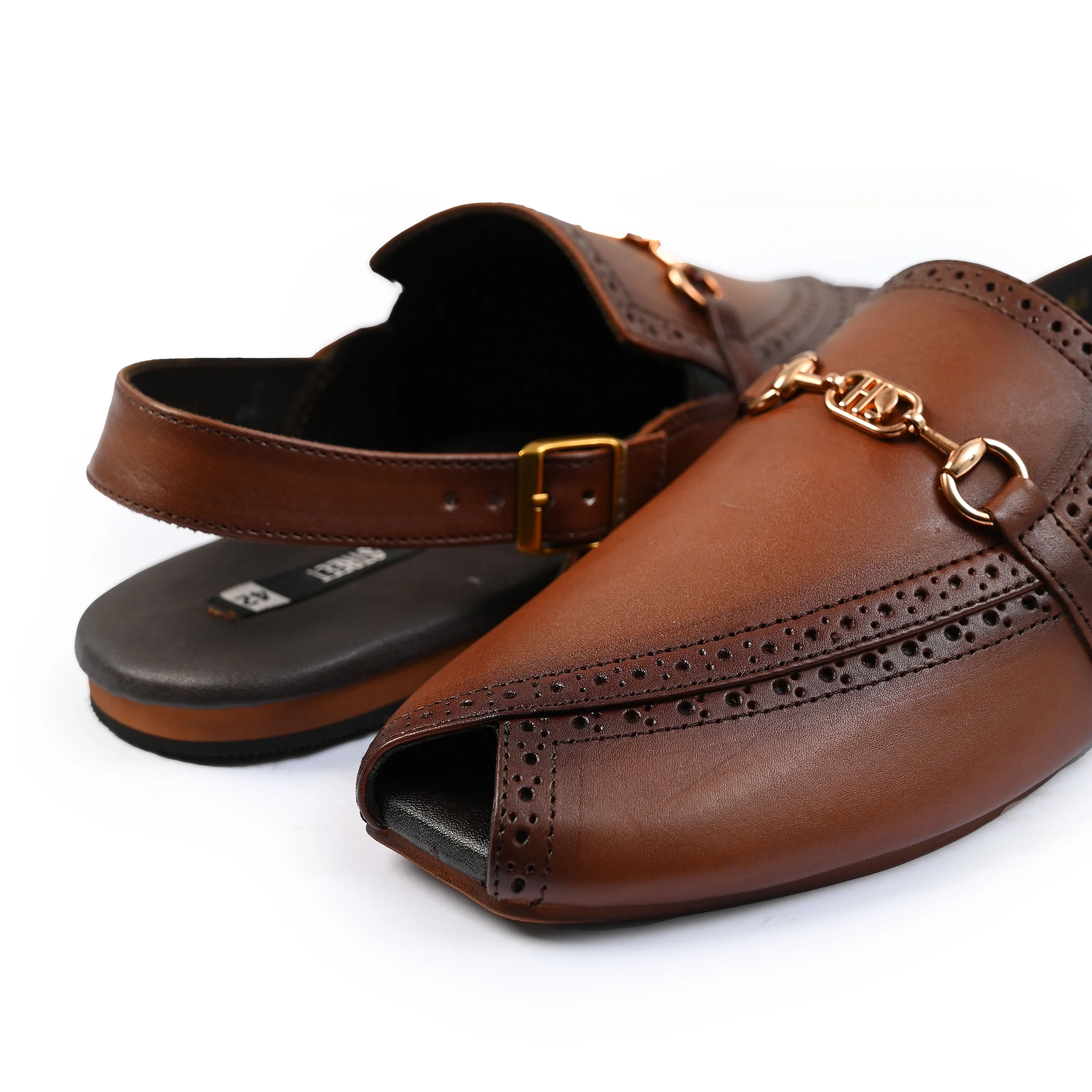 TWO TONE LEATHER SANDAL - Image 4