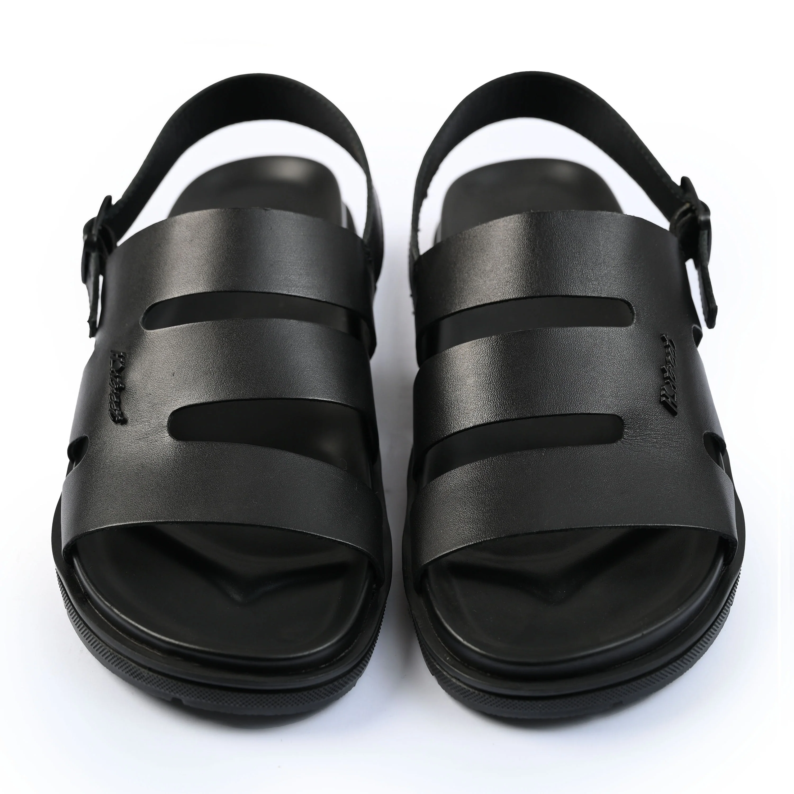 BLACK ANILINE LEATHER SANDAL - Image 2