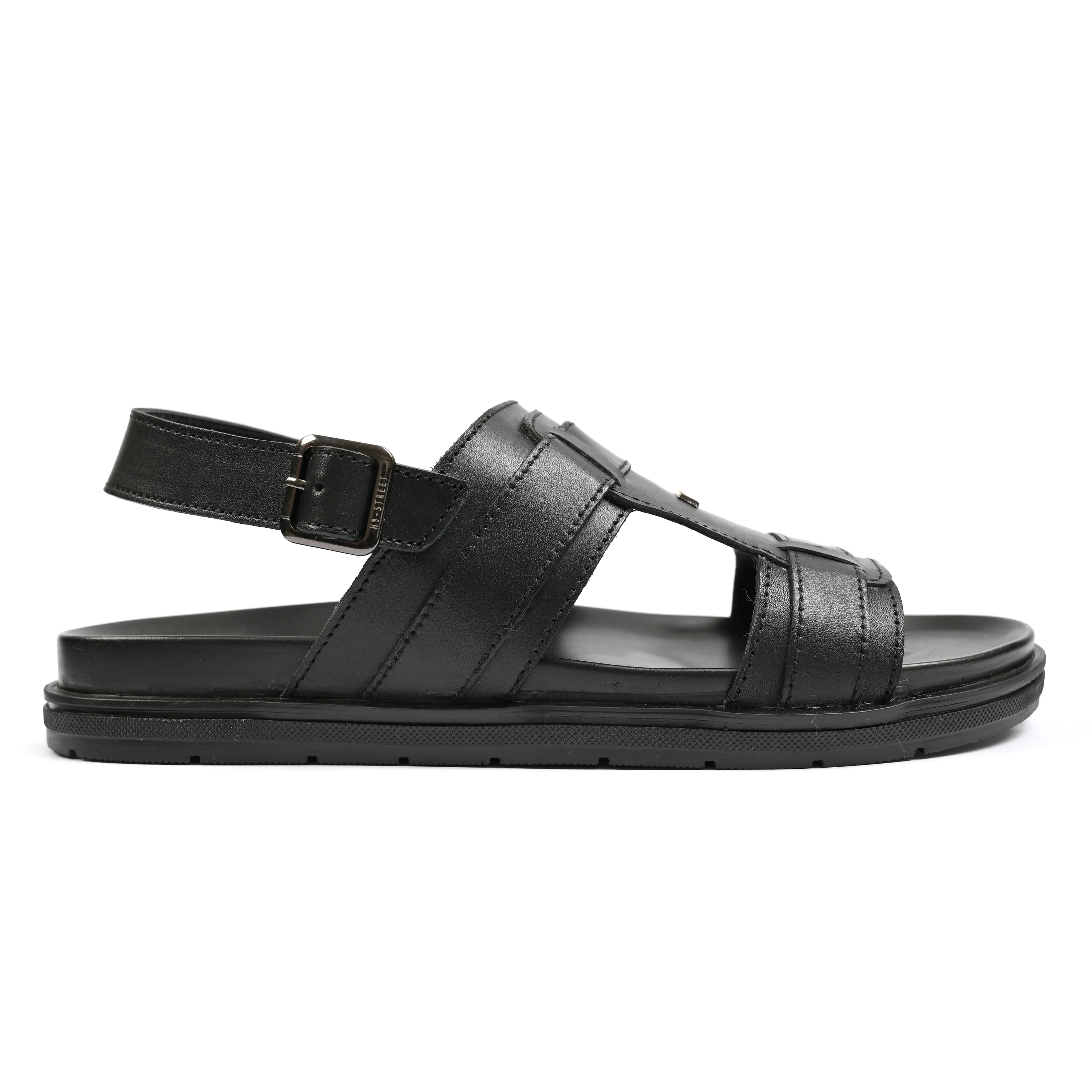 BLACK LEATHER EVA SANDAL - Image 3