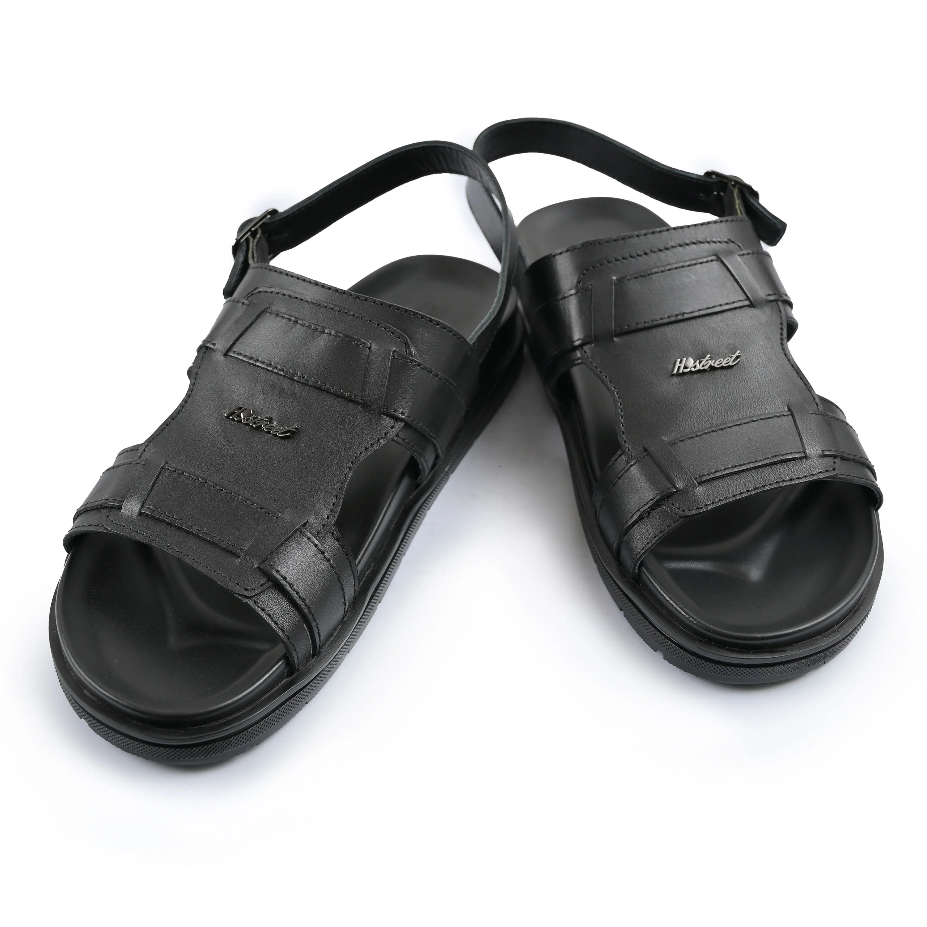 BLACK LEATHER EVA SANDAL - Image 4