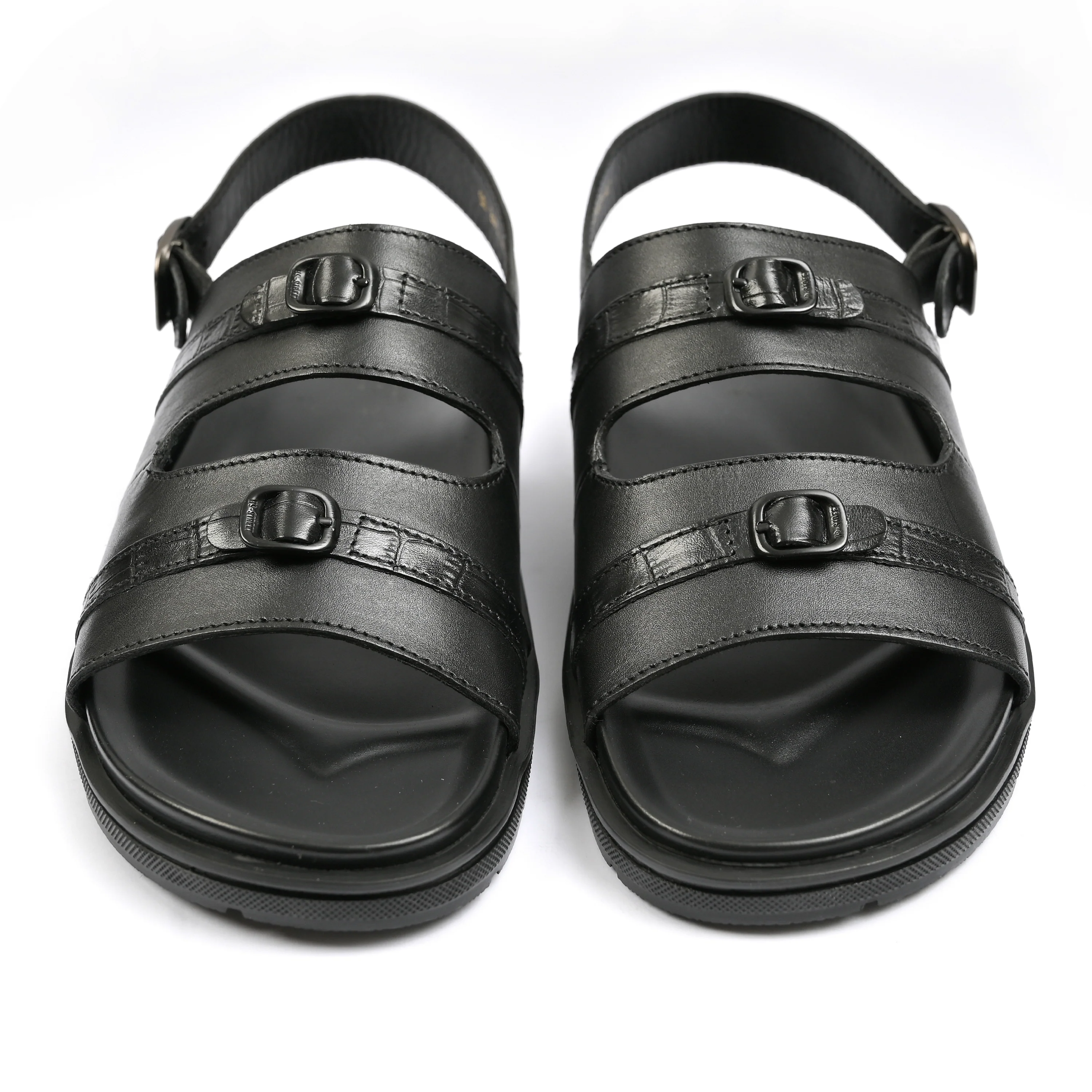 BLACK LEATHER EVA SANDAL - Image 2
