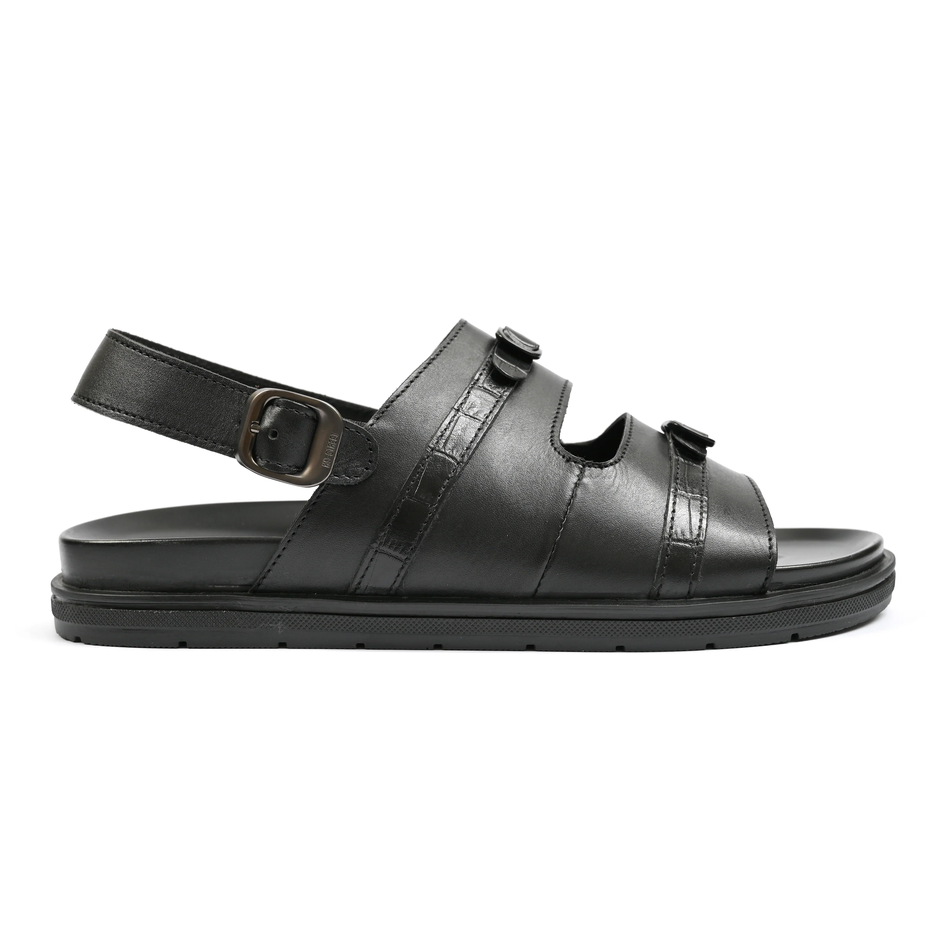 BLACK LEATHER EVA SANDAL - Image 3
