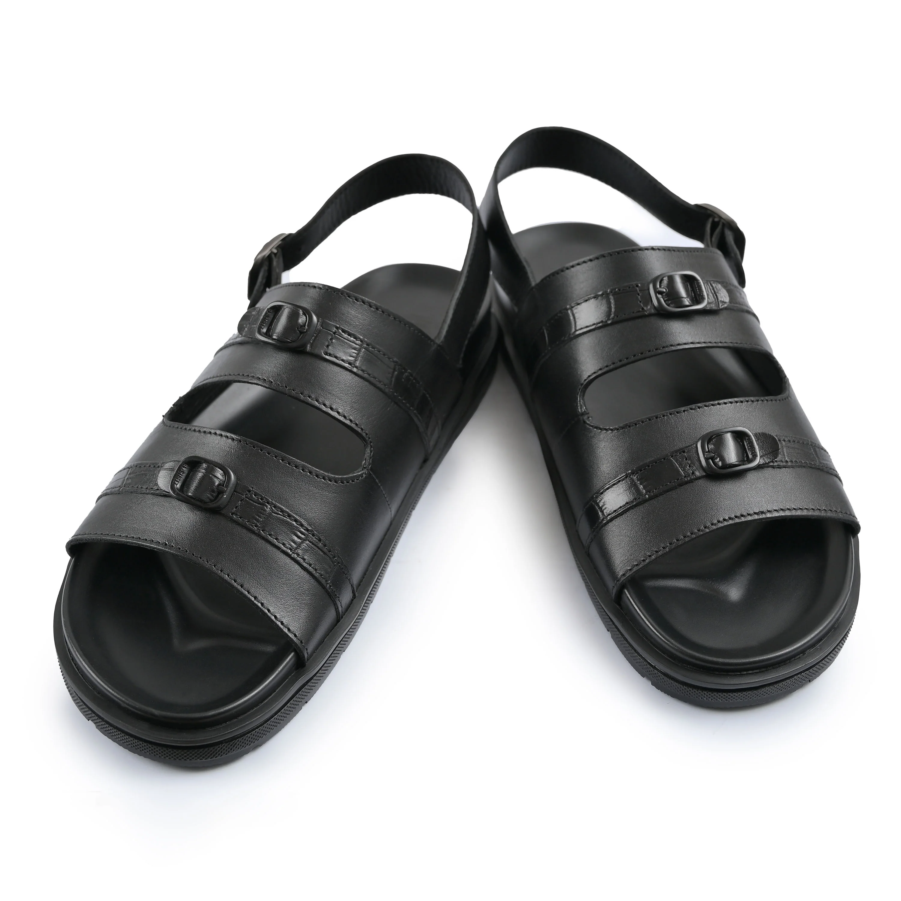 BLACK LEATHER EVA SANDAL - Image 5
