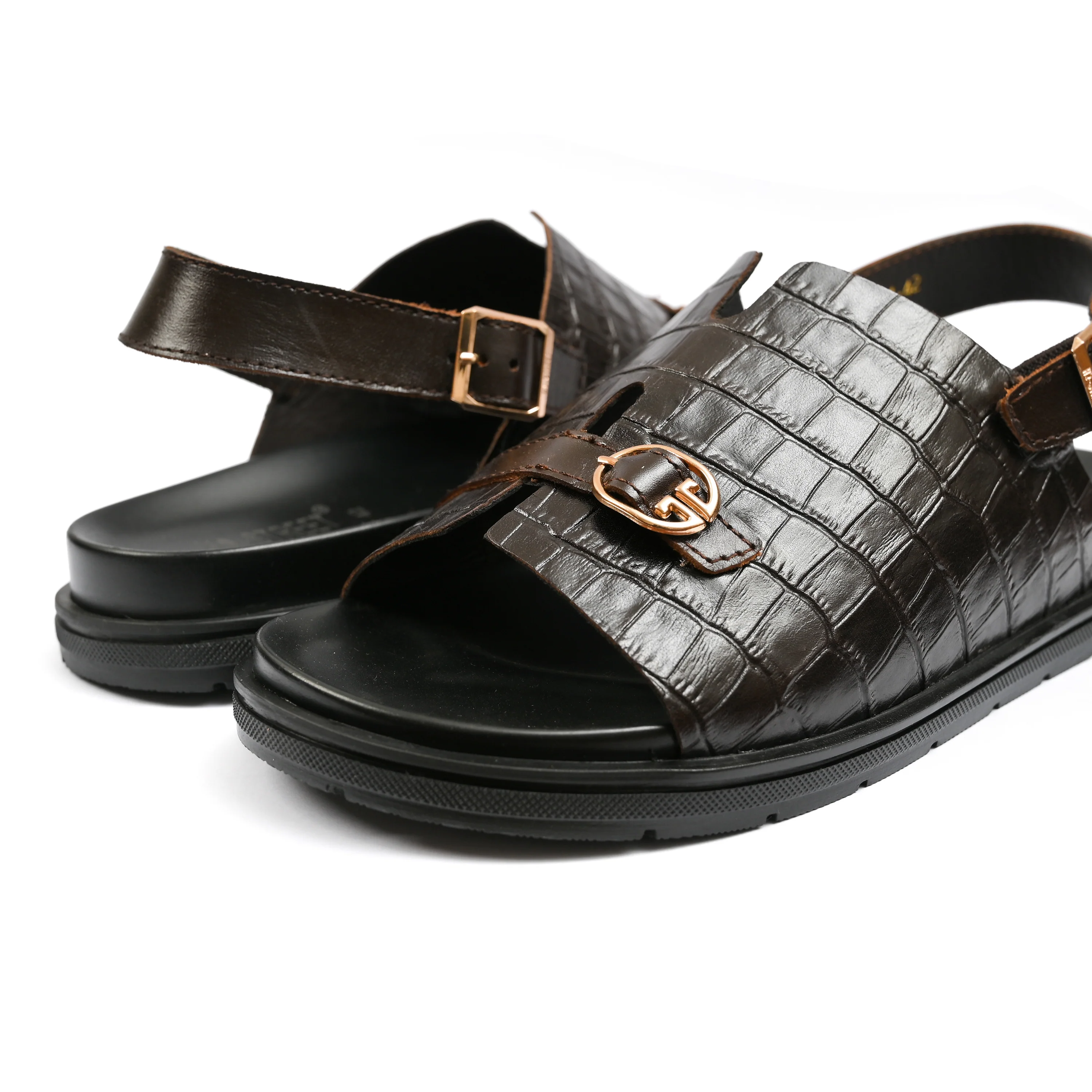 BROWN LEATHER EVA SANDAL - Image 4