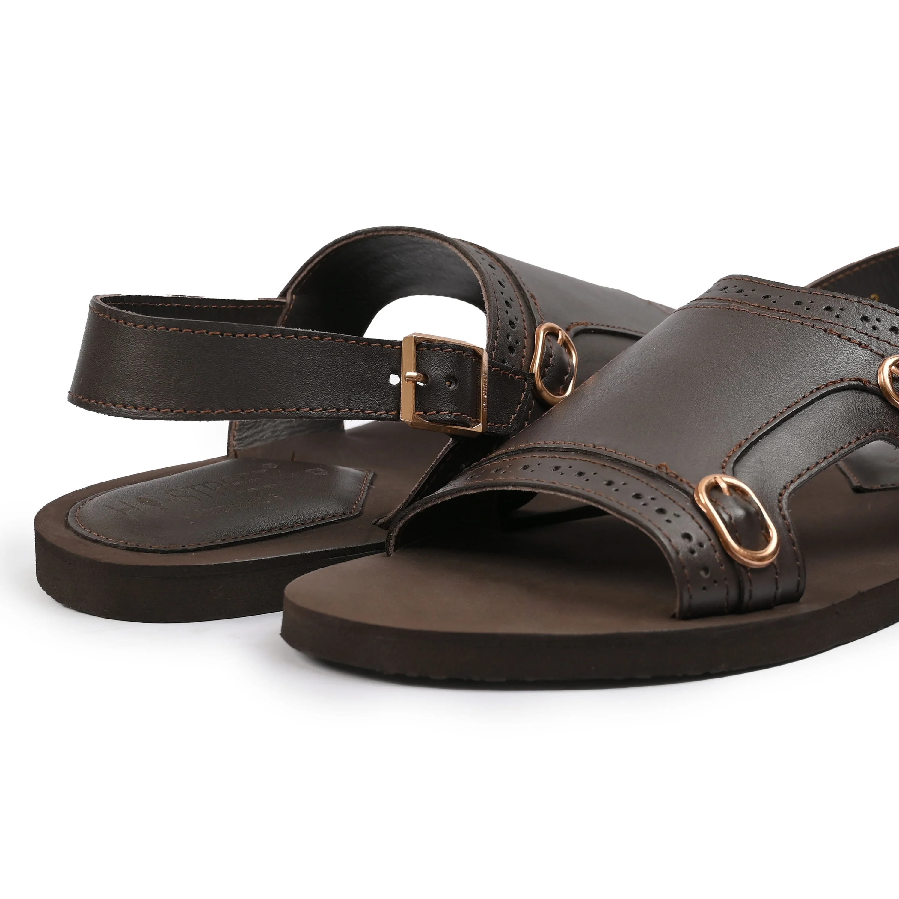DOUBLE BUCKLE LEATHER SANDAL - Image 4