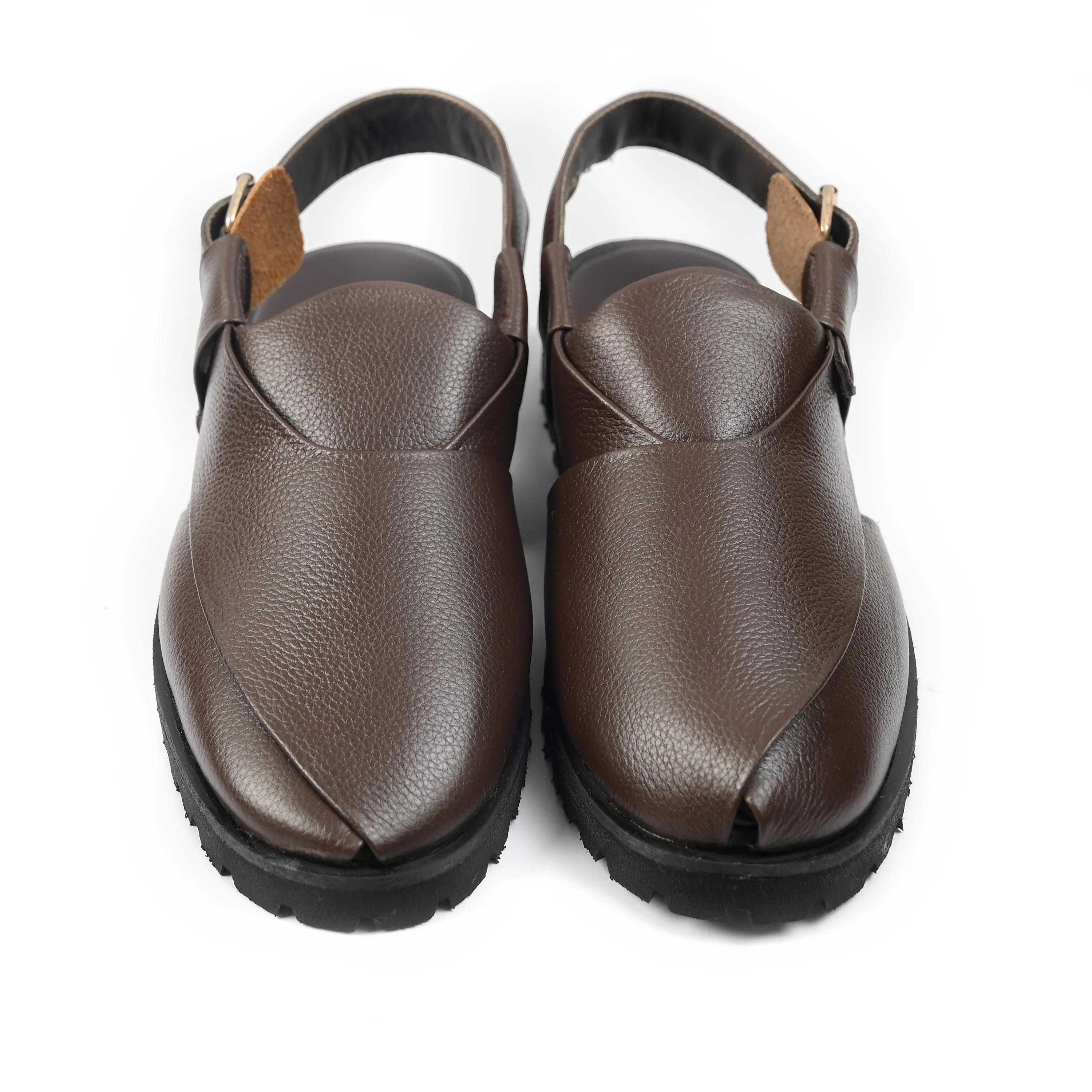 BROWN MILT LEATHER SANDAL - Image 2
