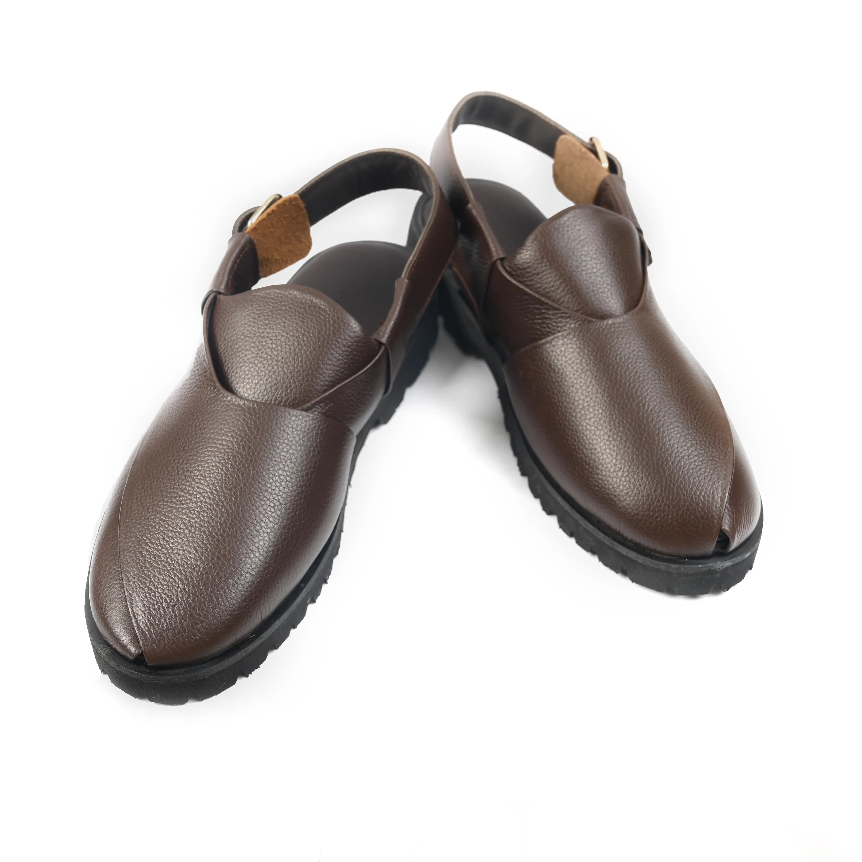 BROWN MILT LEATHER SANDAL - Image 4