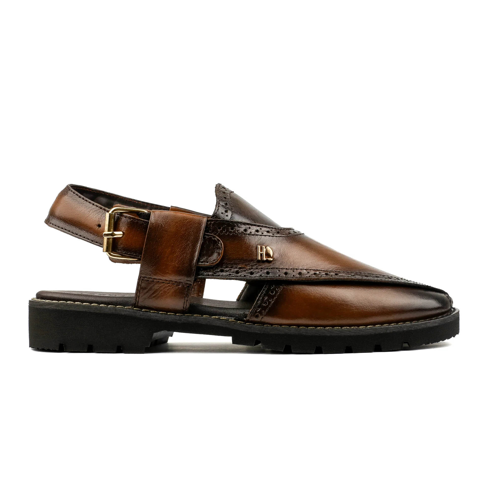 TWO TONE LEATHER SANDAL - Image 4