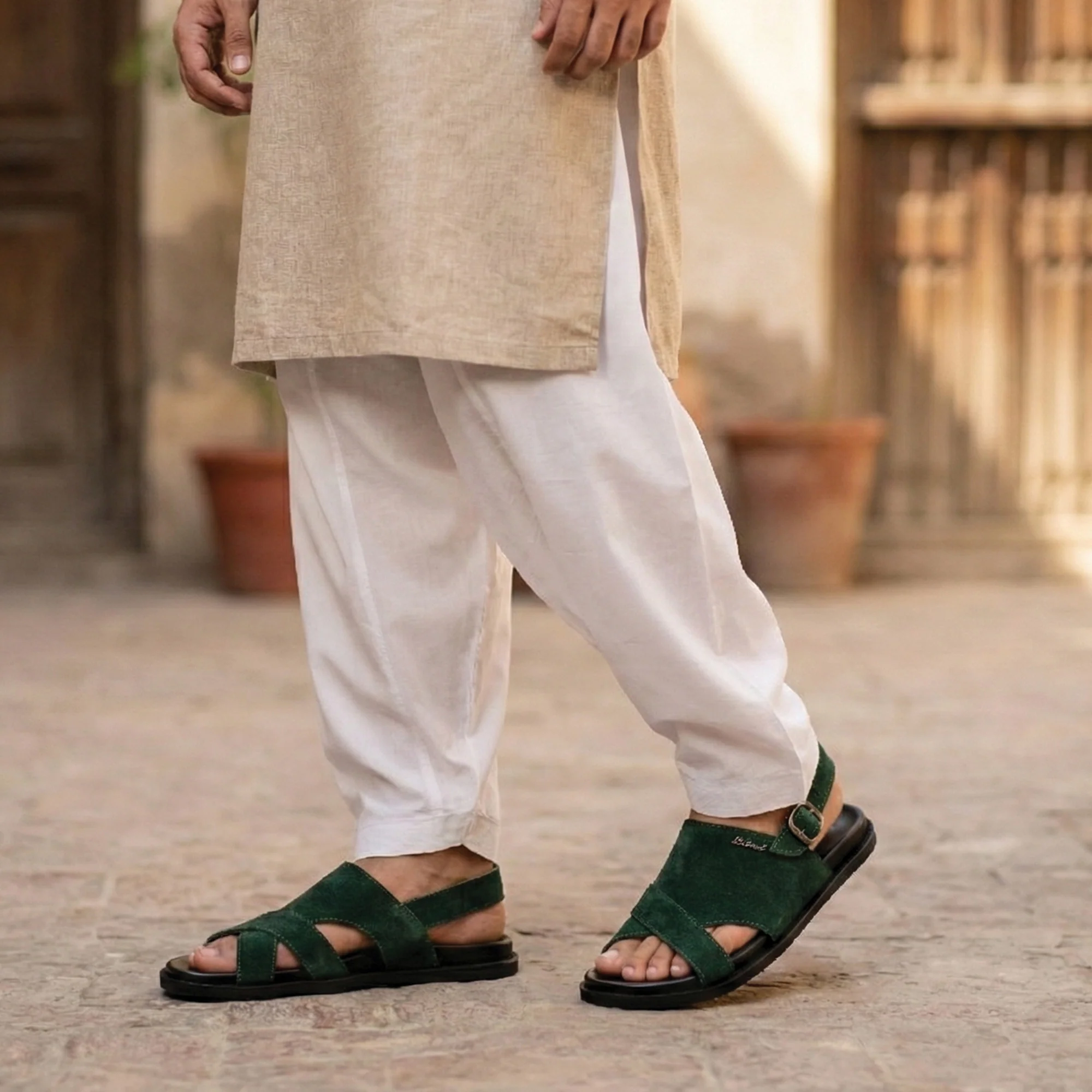 SUED LEATHER COMFORT SANDAL - Image 5