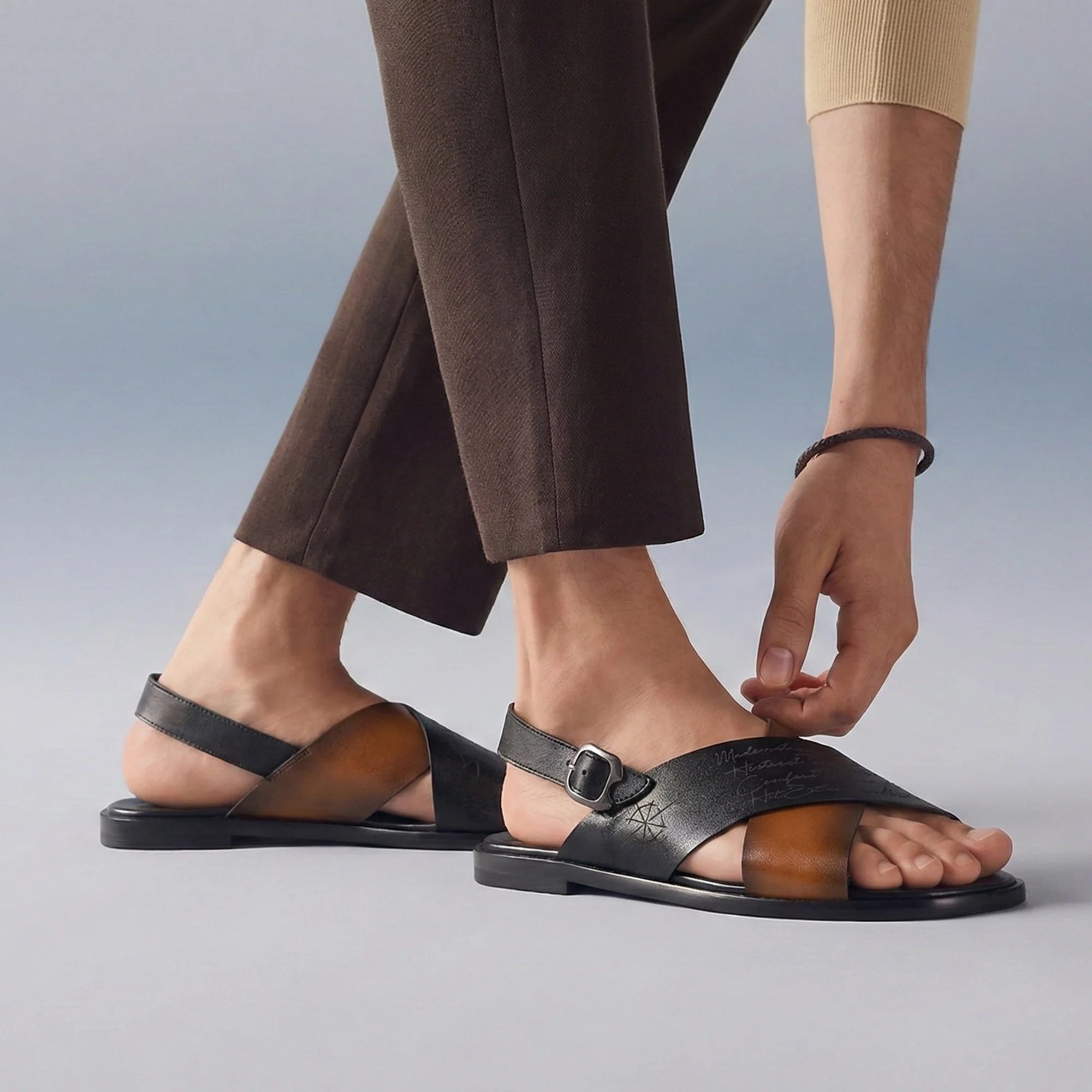WRITING LEATHER EVA SANDAL - Image 2