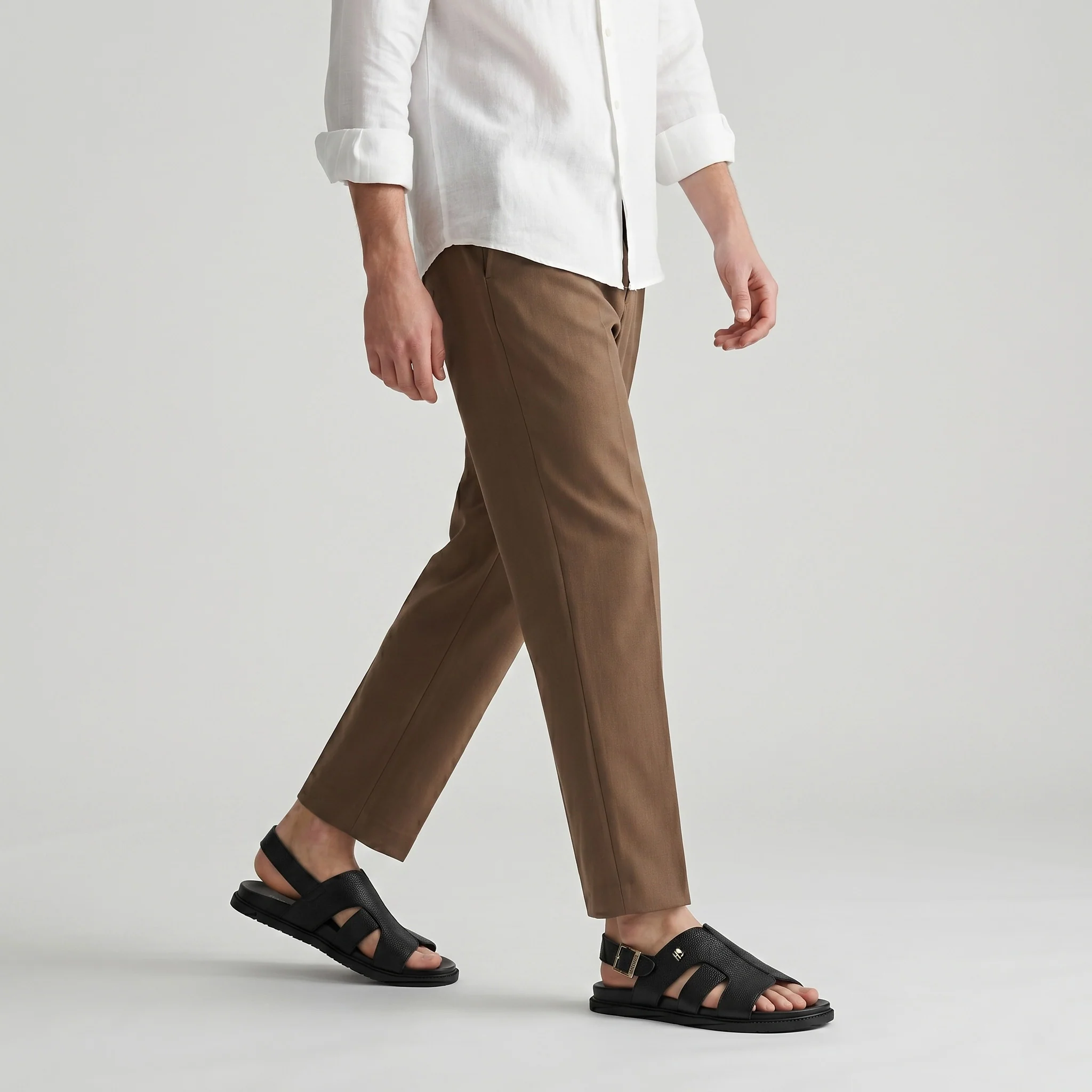 MILLED LEATHER SOFT SANDAL - Image 2